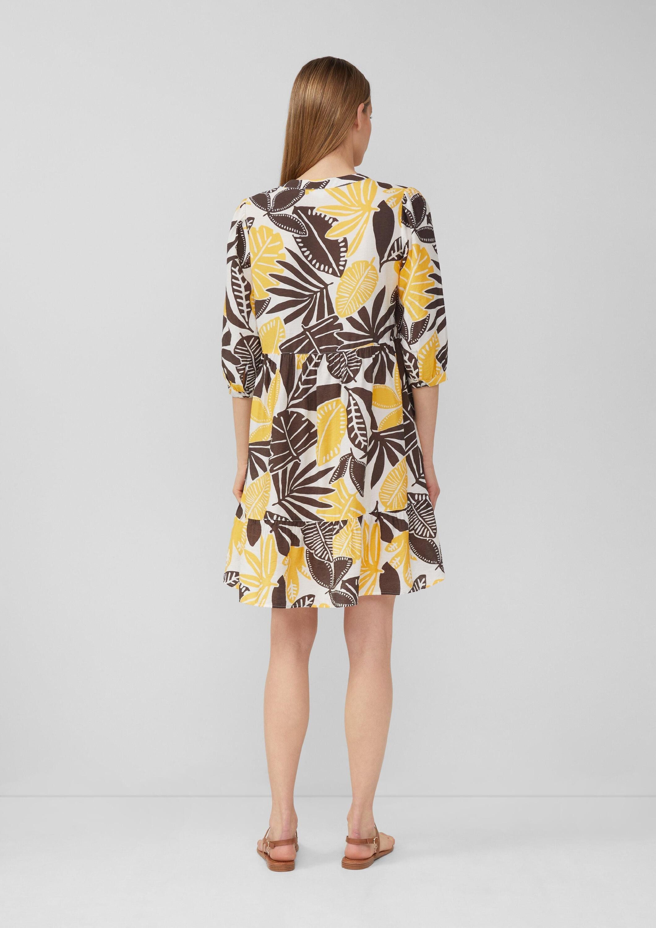 s.Oliver Minikleid Kleid Strukturiertes Kleid aus Viskosemix mit Eingrifftaschen