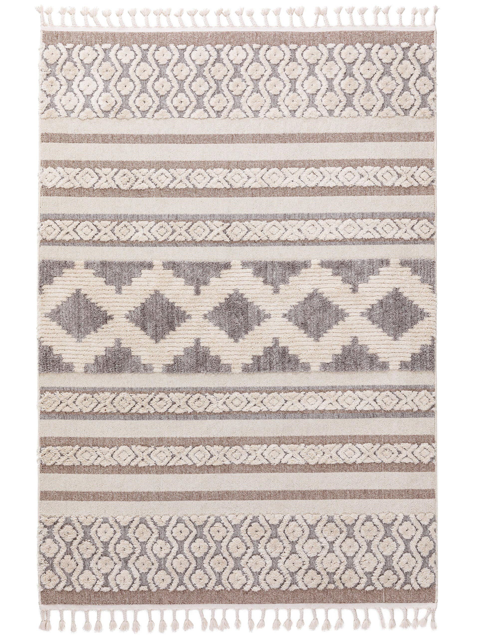 Teppich Oyo, benuta, rechteckig, Höhe: 11 mm, Kunstfaser, Geometrisch, Boho-Style, Wohnzimmer