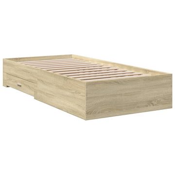 vidaXL Bettgestell Bettgestell mit Schubladen Sonoma-Eiche 90x190 cm Holzwerkstoff