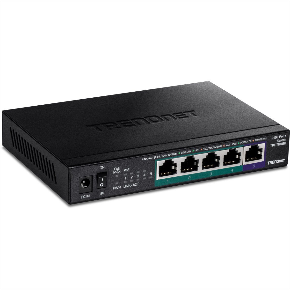 Trendnet TPE-TG350 5-Port PoE Switch Netzwerk-Switch (Unmanaged 2.5G PoE)