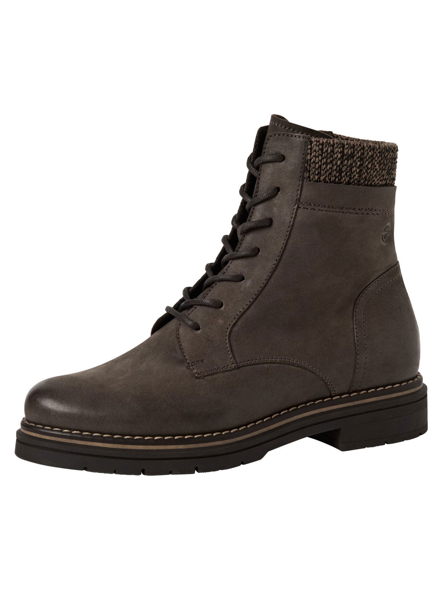 TOUCH-IT aus Leder Blockabsatz 1-25145-45 Schnürstiefelette