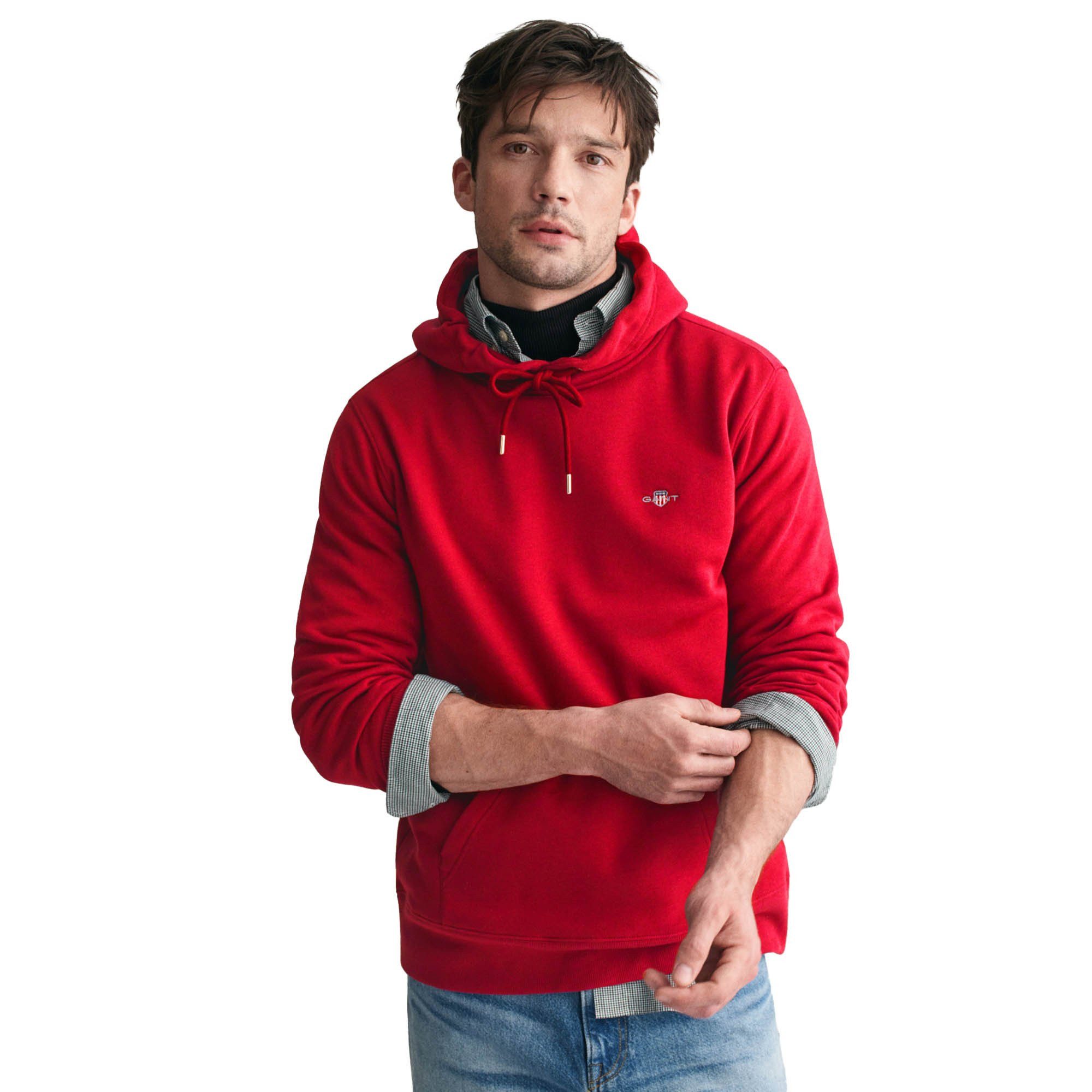 Gant Sweatshirt Herren Sweatshirt Baumwolle REGULAR SHIELD HOODIE günstig online kaufen