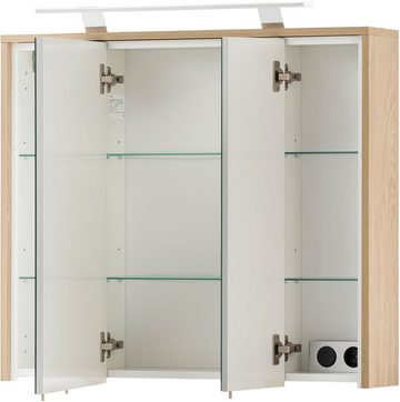 Schildmeyer Spiegelschrank Mali, Breite 83 cm Mit LED-Leuchte und Schalter-/Steckdoseneinheit