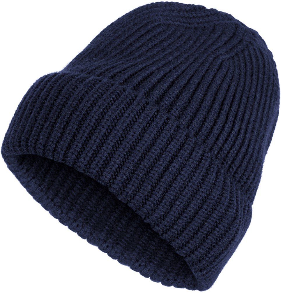 styleBREAKER Strickmütze Feinstrick Beanie Mütze mit Krempe (1-St) günstig online kaufen