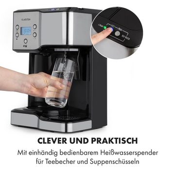 Klarstein Filterkaffeemaschine Caldetto, 1.8l Kaffeekanne, Kaffeemaschine 1900 W Heißwasserspender Timer LCD