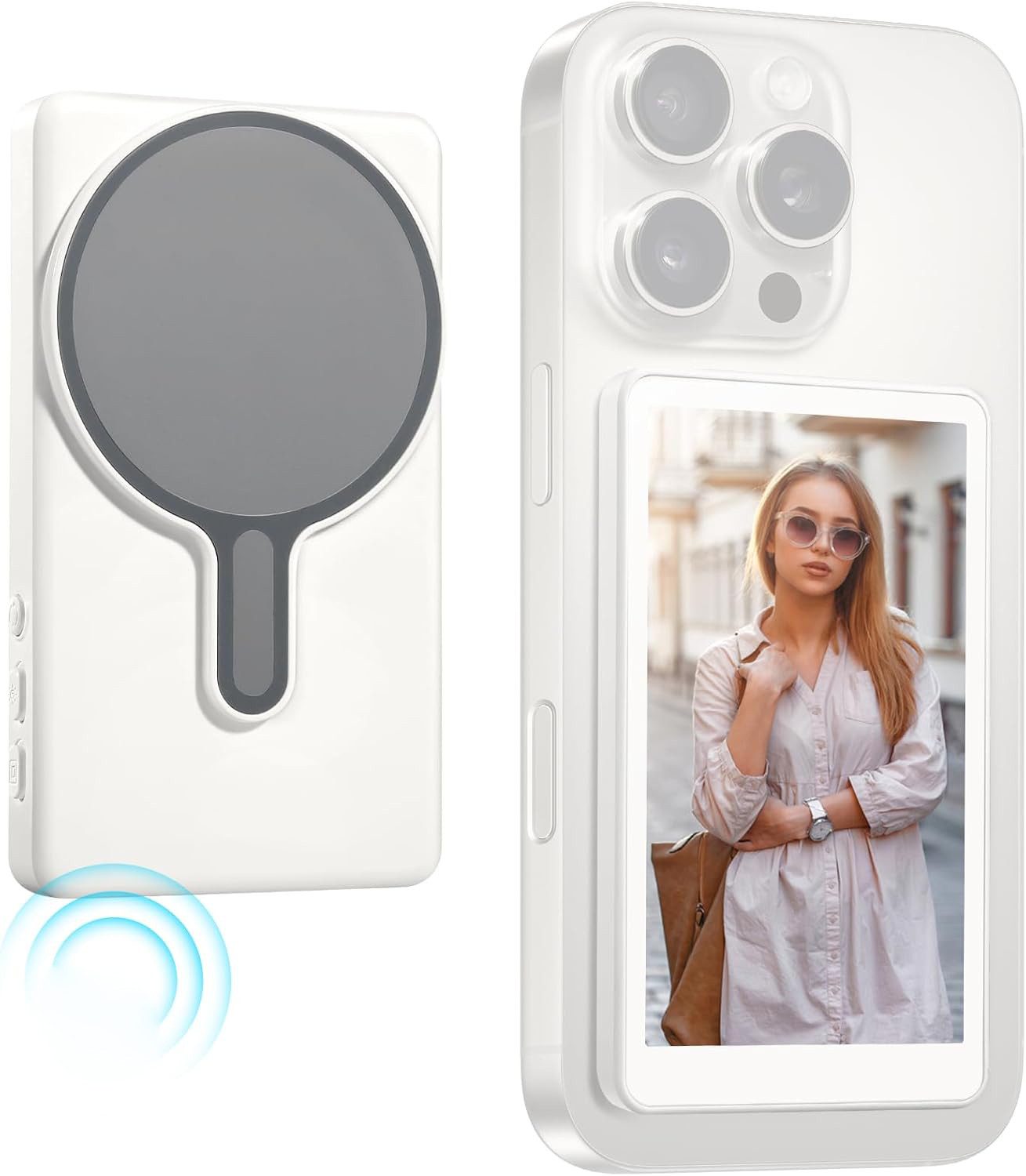 Fyrove Selfie-Stick mit 4" Touchscreen, Bluetooth, MagSafe, 4K, 0,5-5x Zoom, USB-C, für iPhone & Android