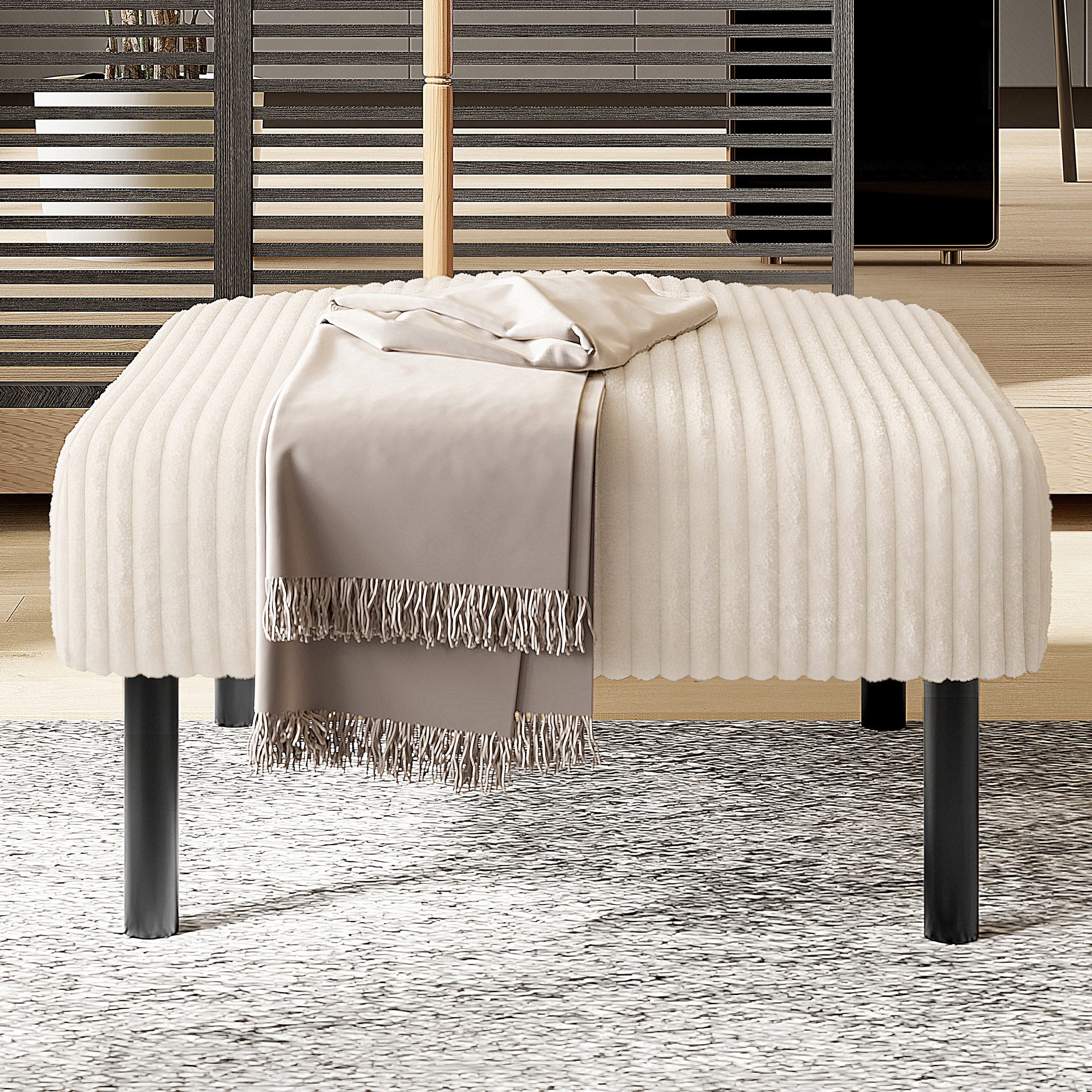 STILVORA Wohnzimmer-Set aus Cordstoff,Hocker Fußbank mit günstig online kaufen