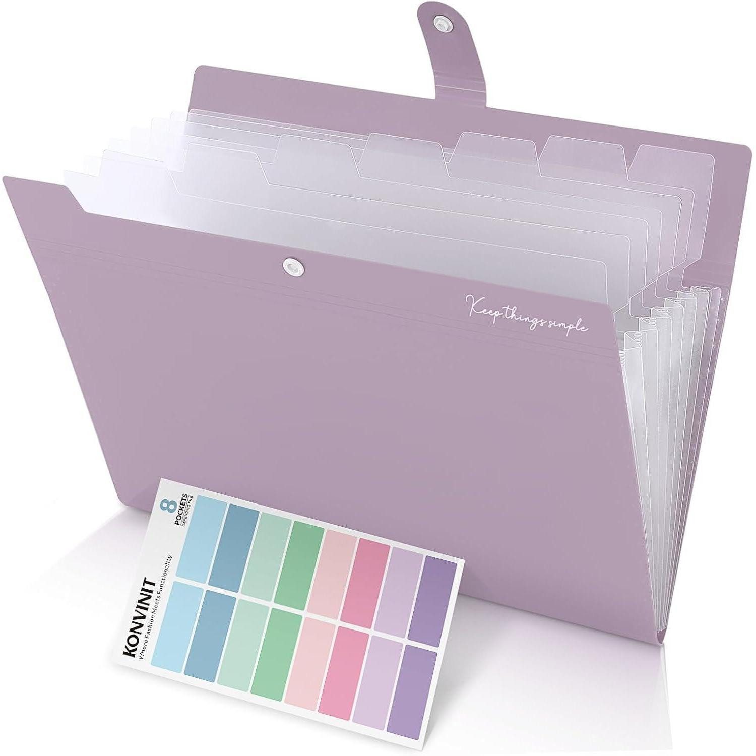 Fächermappe Dokumentenmappe A4 Fächermappe Organizer violett robust wasserdicht 7