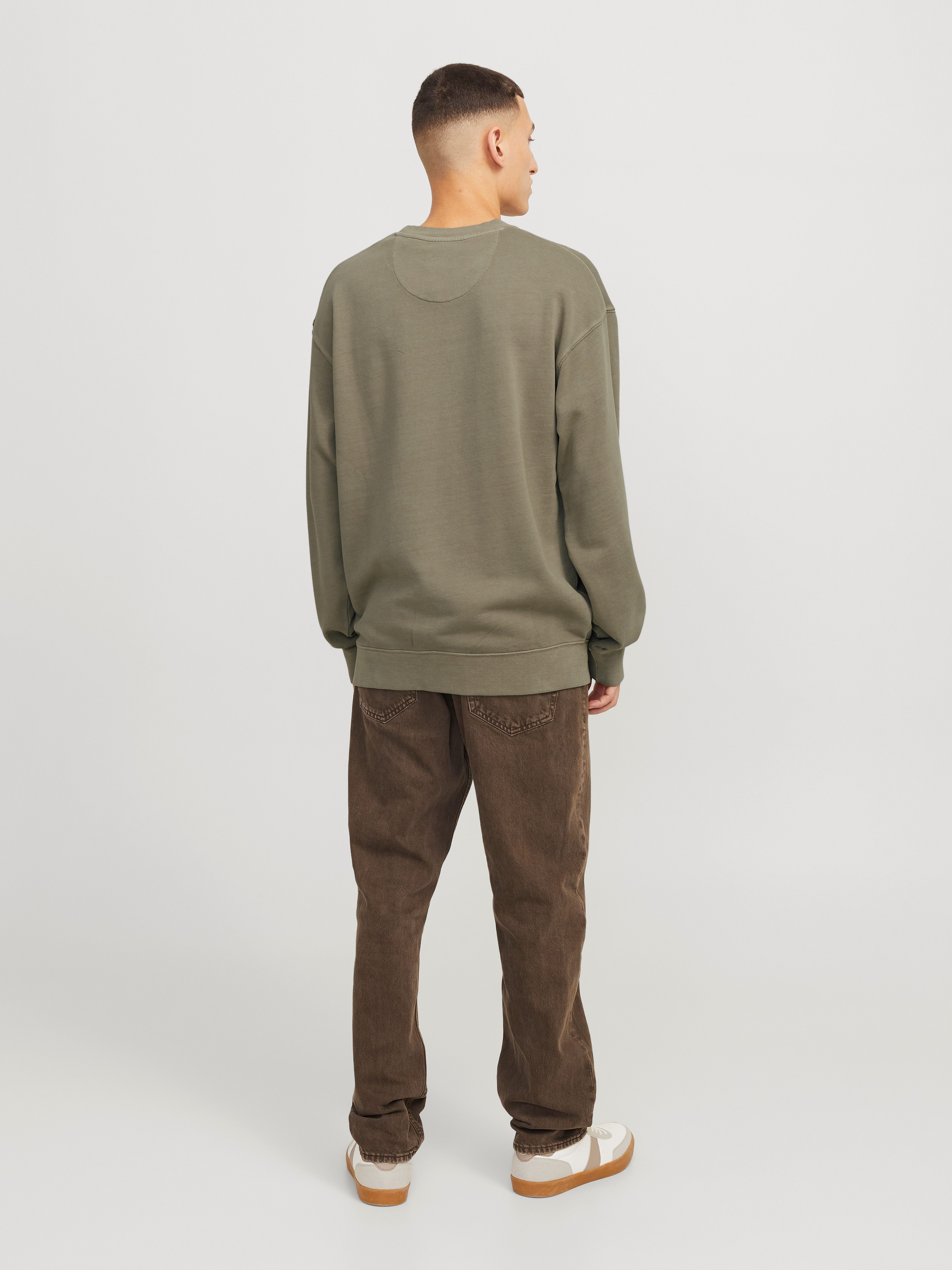 Jack & Jones Sweatshirt JJECHARGE FADED SWEAT CREW NECK NOOS mit Rippbündchen