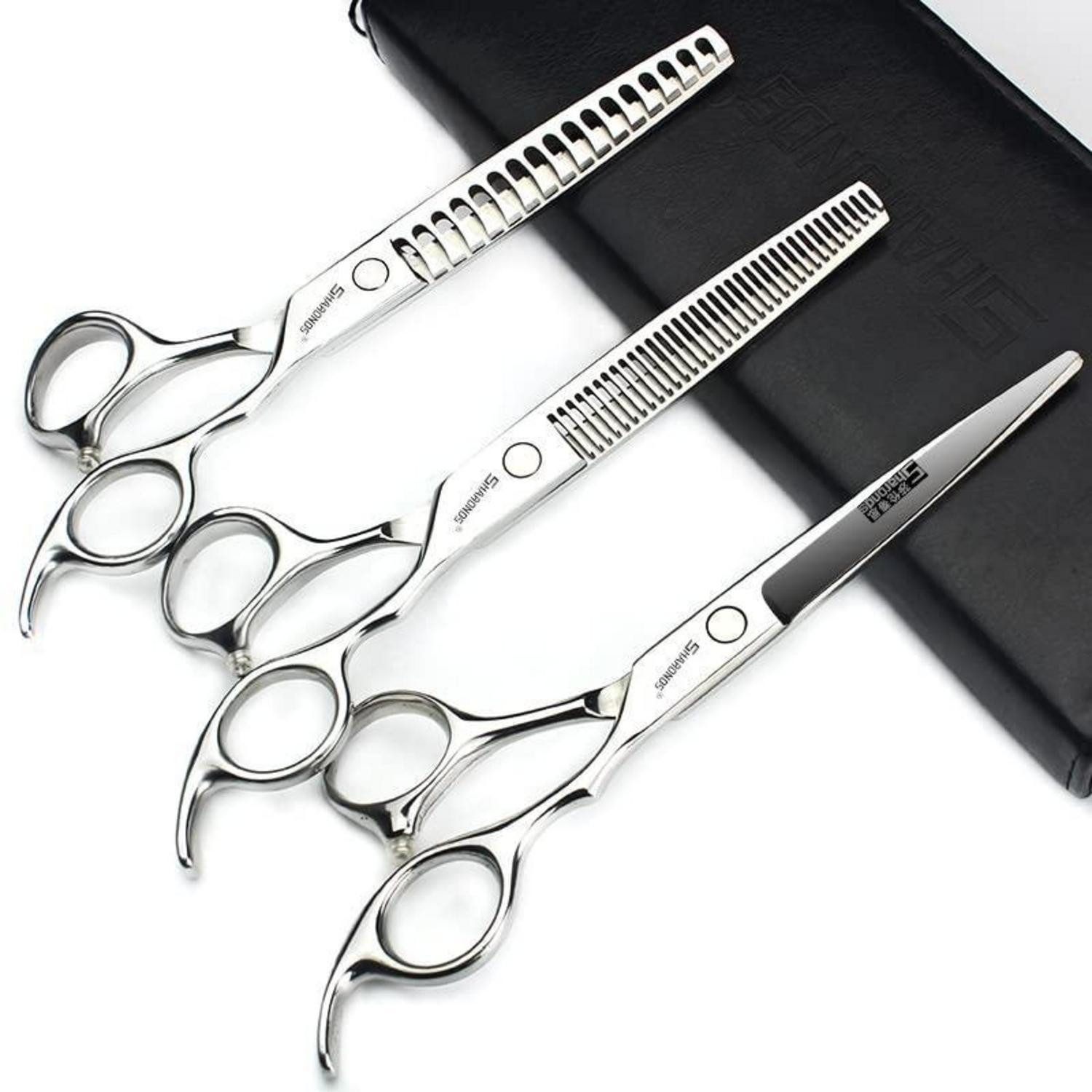 LuxusKollektion Scheren-Set Haarschneidemaschine Set Edelstahl 6.5/7/7.5 Zoll