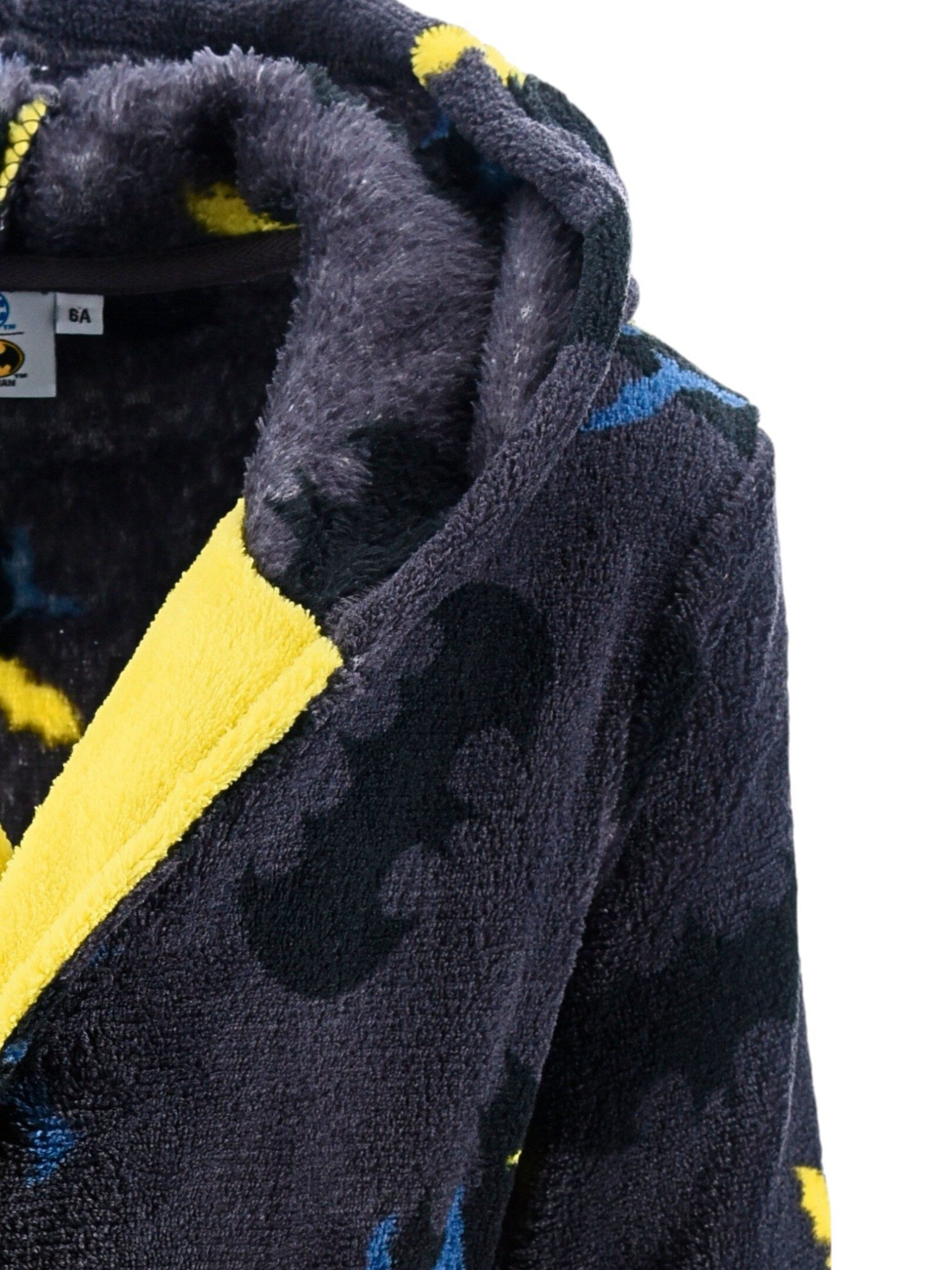 Batman Kinderbademantel DC Comics, Polyester, mit Kapuze, Bindegürtel, für Kinder mit Kapuze Gr. 98-128 cm