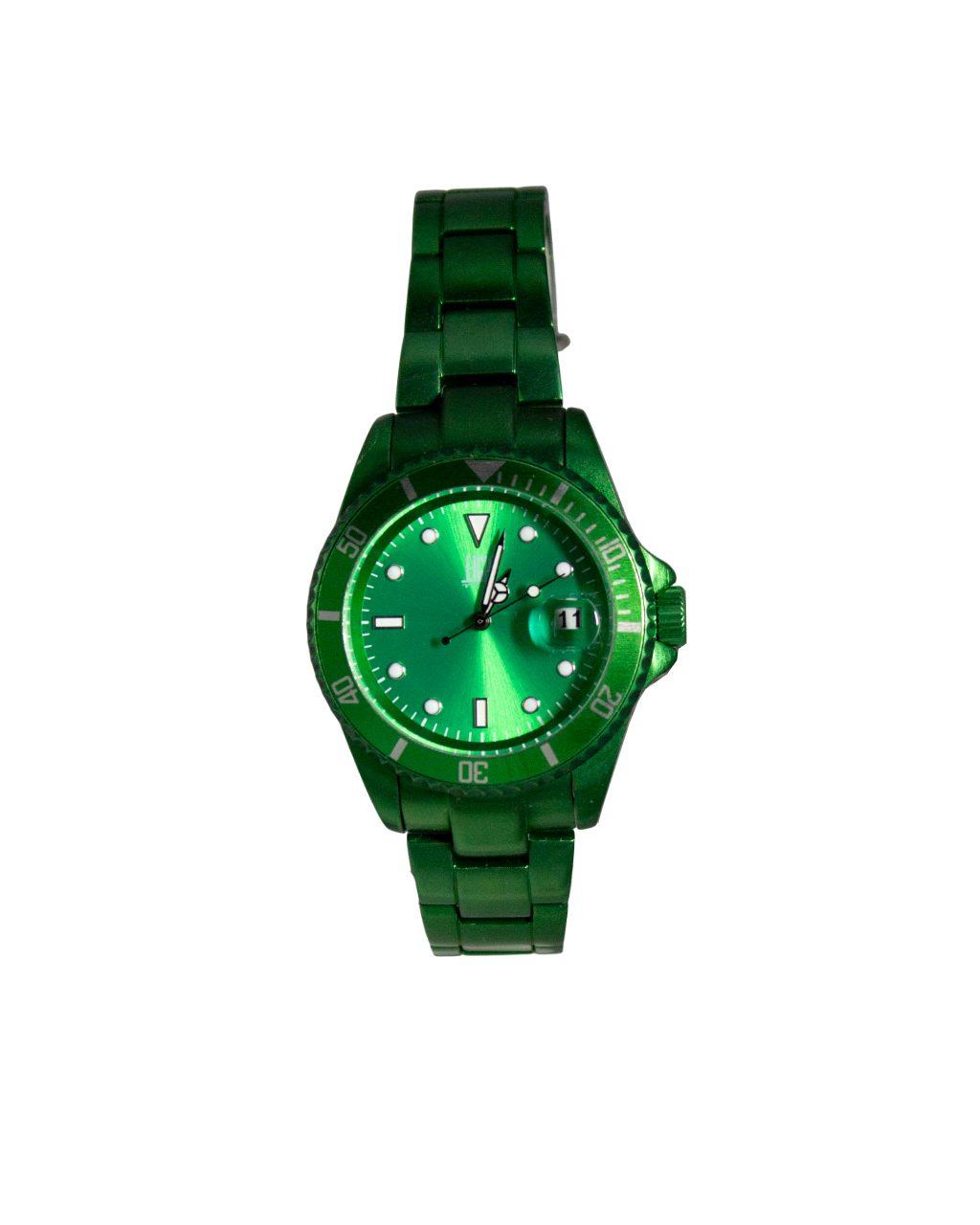 Light Time Quarzuhr Armbanduhr Damen Herren Datum Aluminium Grün L125GRE, Datumsanzeige