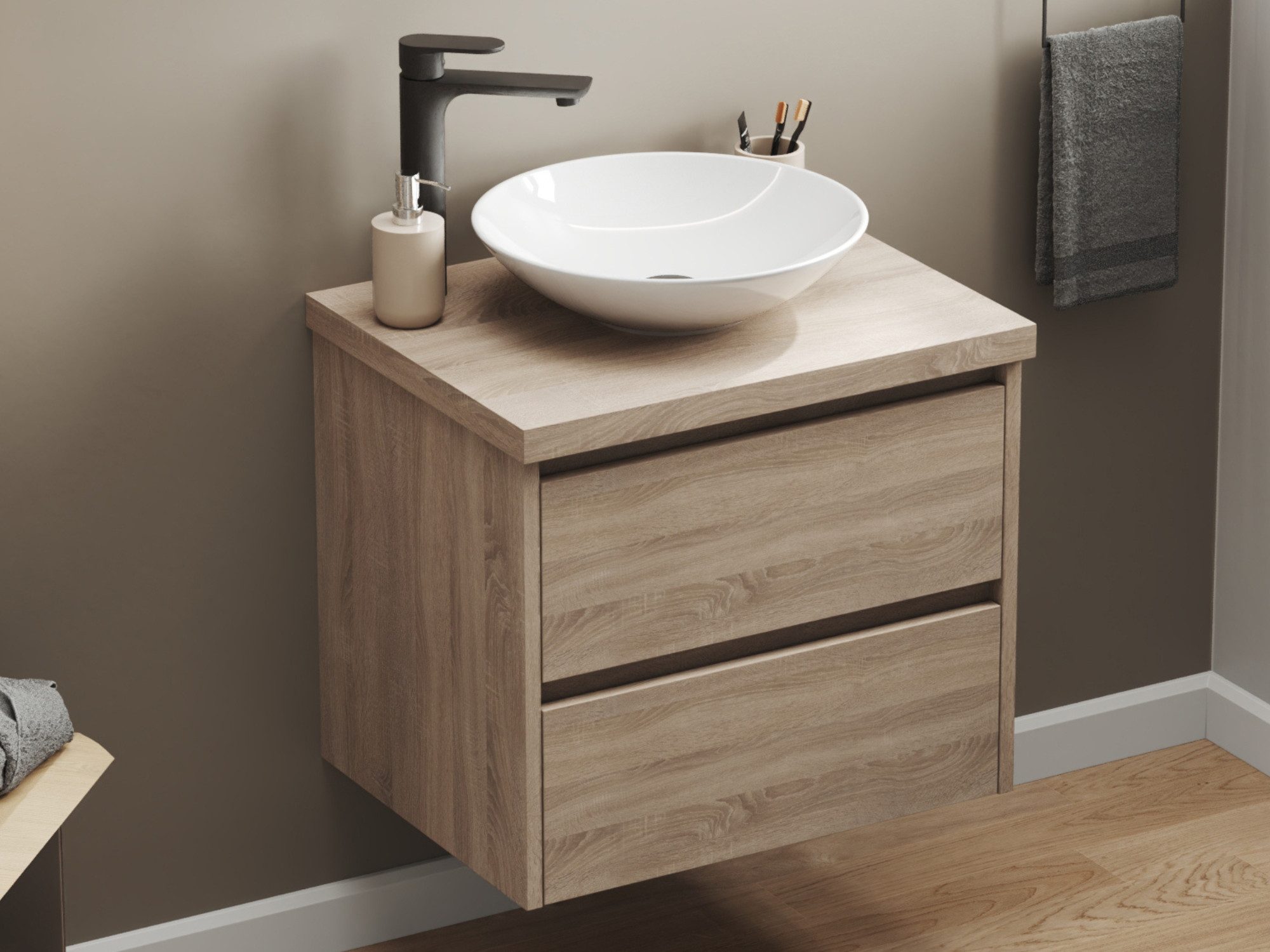Aqua Bagno Badmöbel-Set mit Waschbecken in günstig online kaufen