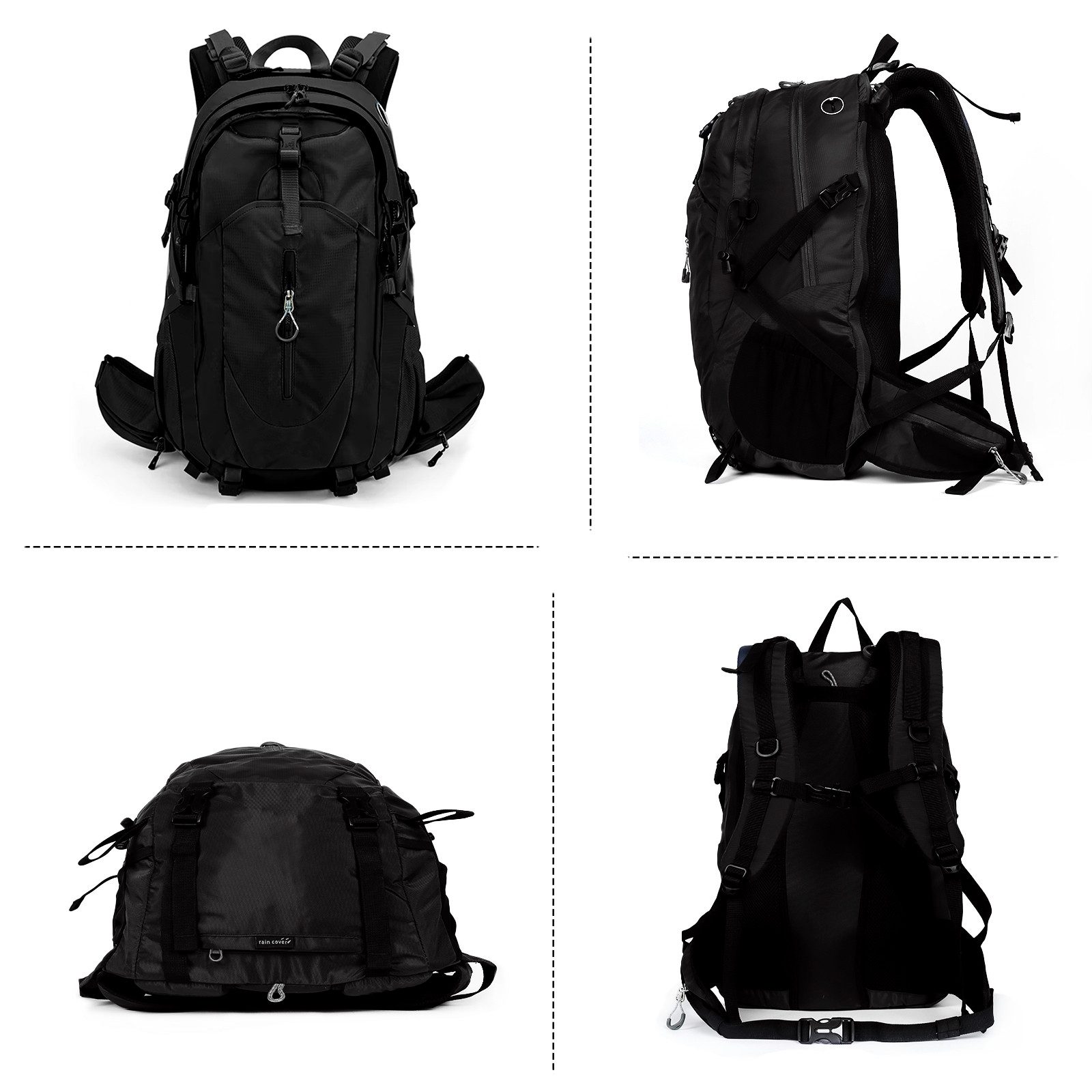 TAN.TOMI Wanderrucksack 40L Großer Wanderrucksack mit Rückenbelüftung, Wasserdicht, mit Regenschutz für Outdoor Reisen Camping Trekking