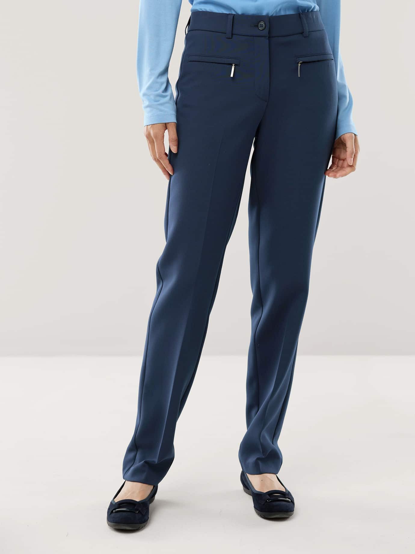 Walbusch Thermohose Damen Thermo Kofferhose Thermokomfort Regular Fit Gebrushtes Innenfutter, knitterfrei und pflegeleicht, dehnbarer Bund