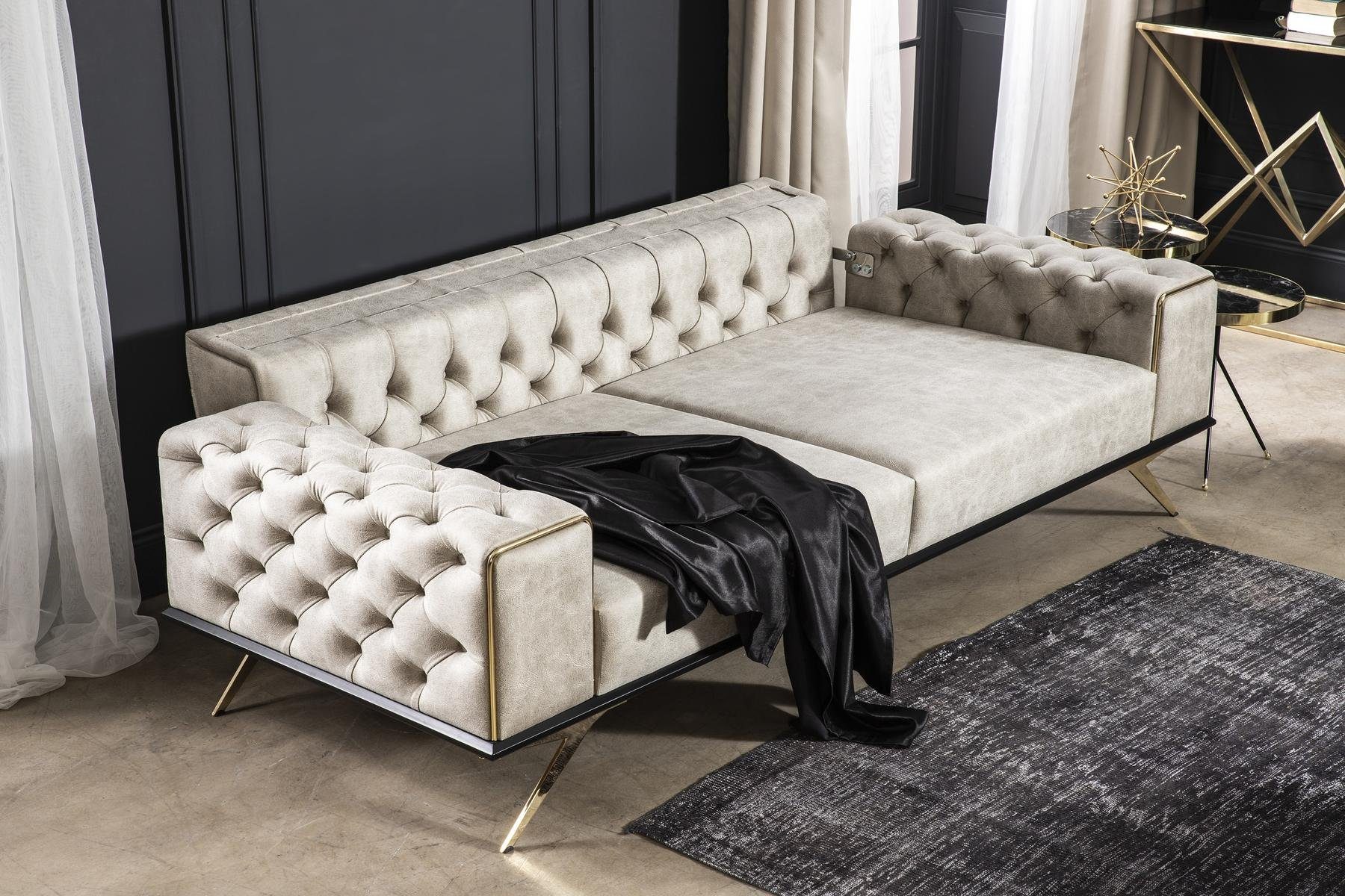 Villa Möbel Sofa Mars, 1 Stk. 3-Sitzer, Quality Made in Turkey, Luxus-Microfaser (100% Polyester)