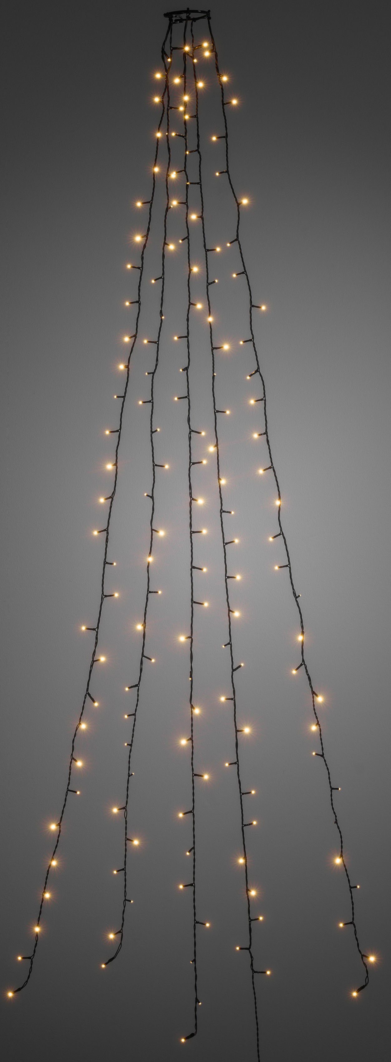 KONSTSMIDE m LED Christbaumschmuck, 3 Dioden, mit 5 LED-Baummantel je vormontiert mit Stränge Weihnachtsdeko, 50 Ring, Lichterkette
