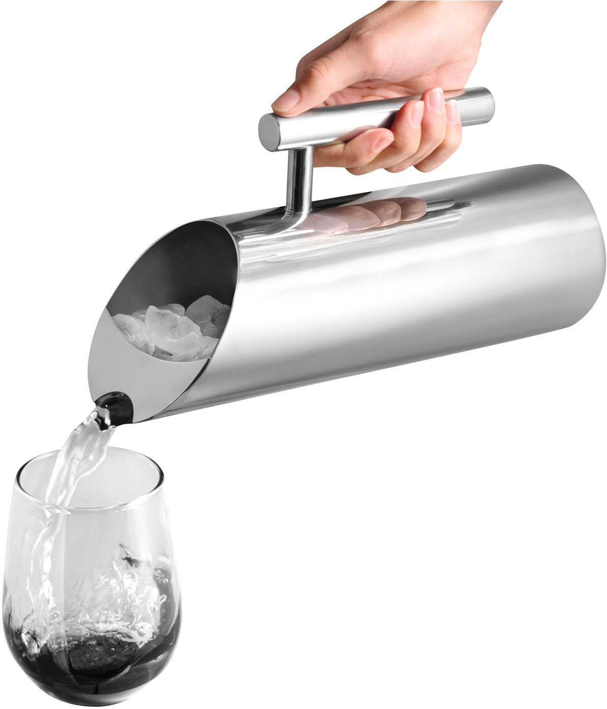APS Wasserkanne Pitcher Ø 9 cm, Höhe 27,5 cm, 1,2 Liter, 1,2 l, (1-St), aus 18/8 Edelstahl, hochglänzend