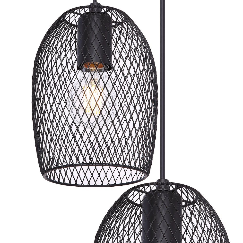 schwarz Pendel RETRO inklusive, Geflecht etc-shop Hänge Leuchtmittel Pendelleuchte, im Leuchte Warmweiß, LED Filament Decken Lampe