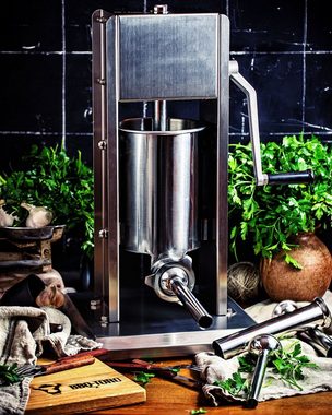 Zelsius Küchenmaschine elektrische Profi Wurstfüllmaschine, 10 Liter, mit Fußpedal, 120 W