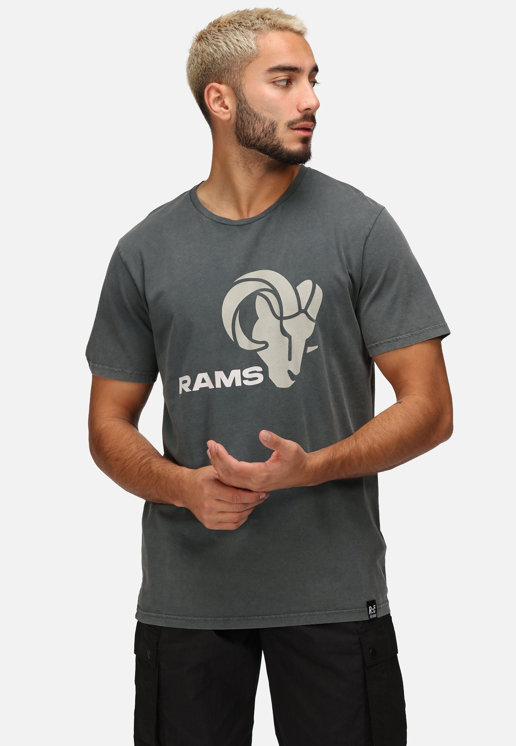 Recovered T-Shirt NFL RAMS MONOCHROME GOTS zertifizierte Bio-Baumwolle