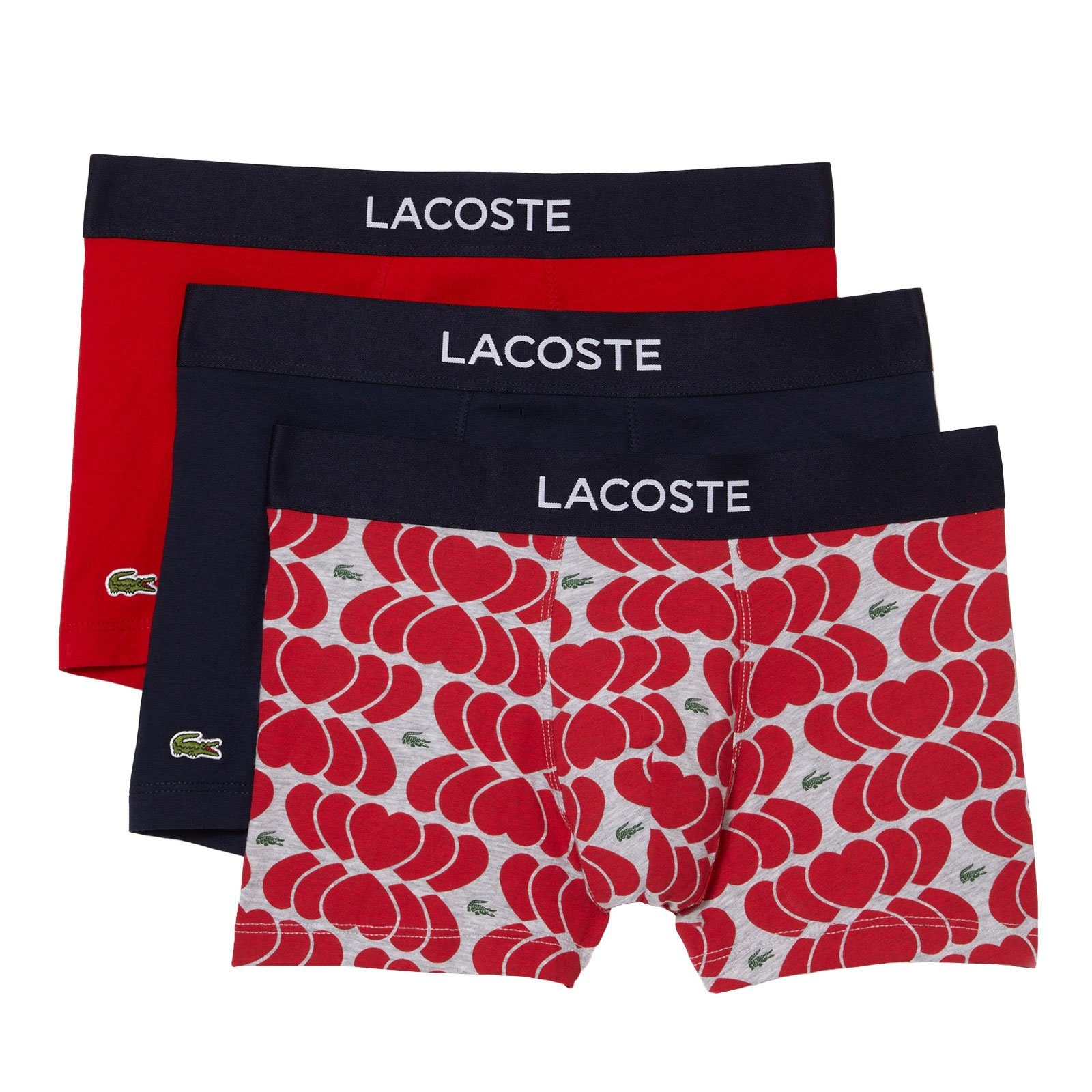 Lacoste LACOSTE-Schriftzug Casual 3er am Pack) (3-St., Bund Cotton Trunk mit Stretch