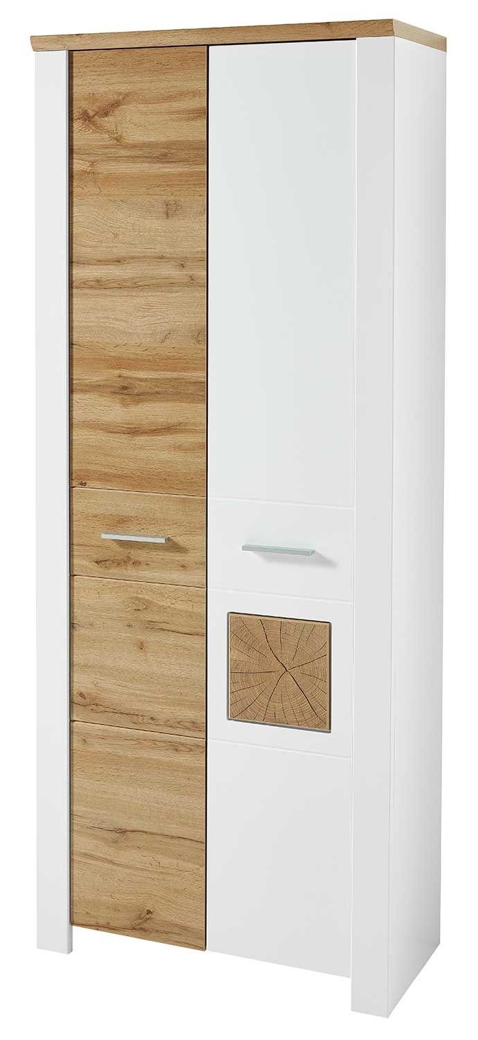 Vito Garderobenschrank MATERIO, B 80 Türen Weiß matt, x H Dekor, Altholz 2 Eiche Soft-Close-Funktion mit 198 cm