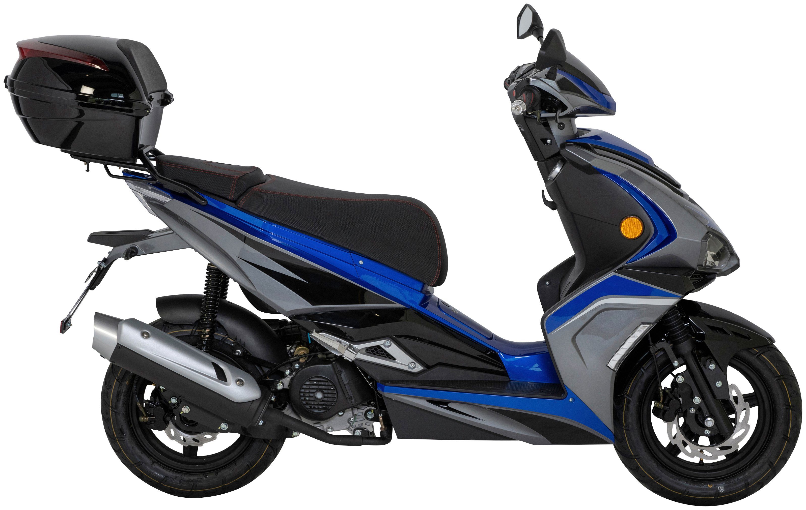 mit Motorroller Topcase Euro blau/schwarz 45 UNION GT 50 Striker, km/h, ccm, (Set), 5,