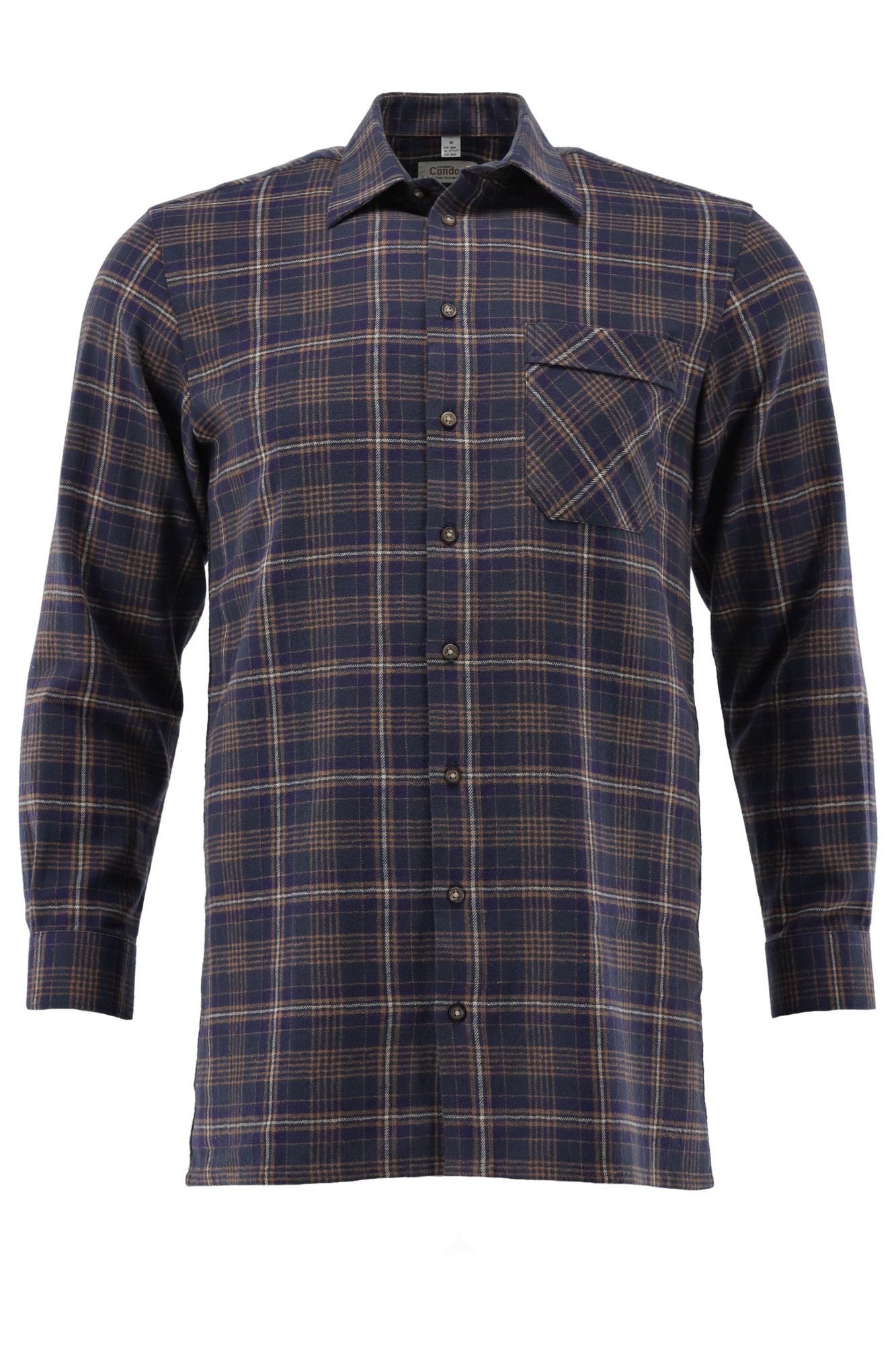 Condor Flanellhemd Obapi 90cm langes Herren Langarm Arbeitshemd mit aufgese günstig online kaufen
