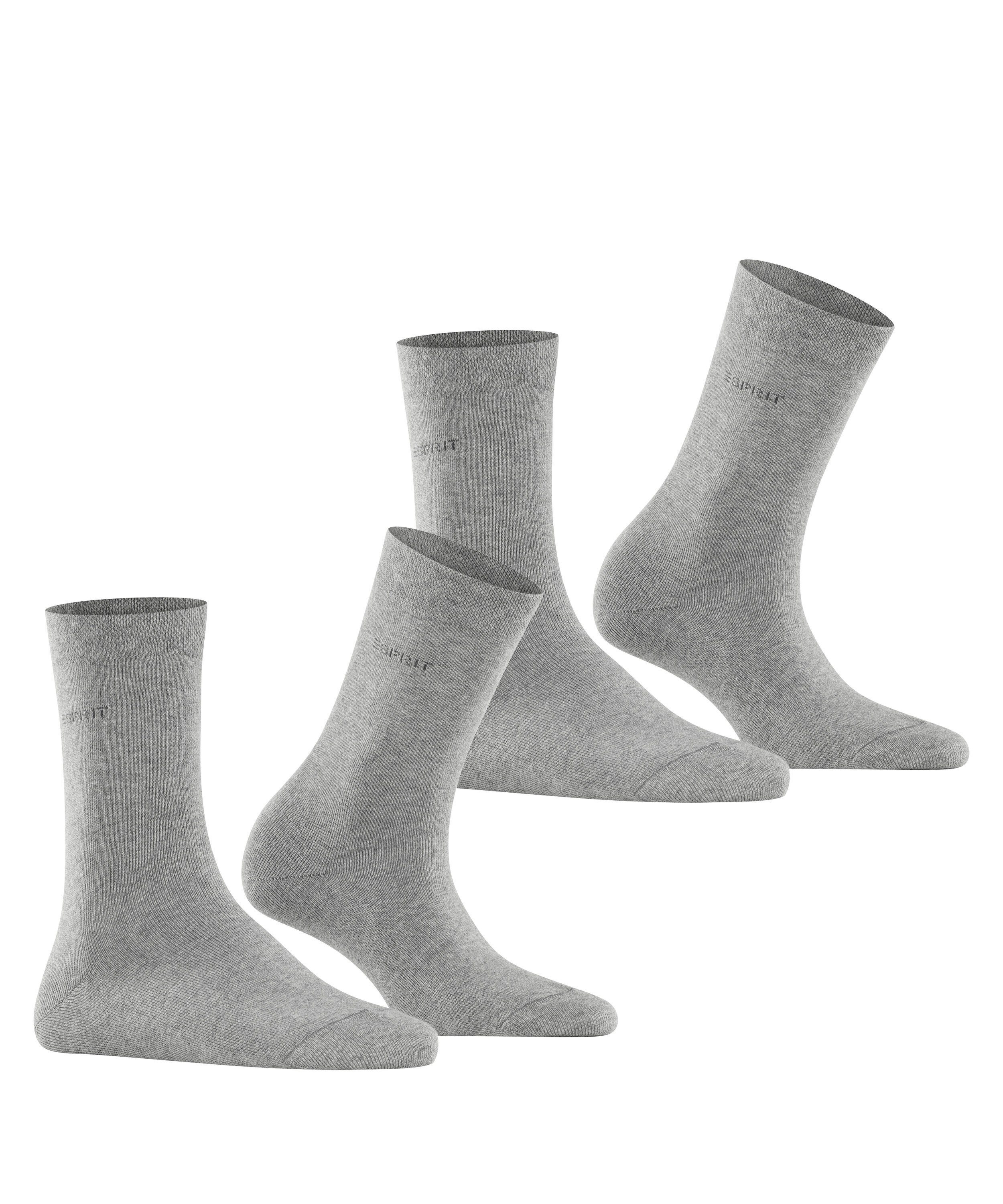 Esprit Socken Basic Easy 2-Pack light greymel. (3390) (2-Paar)