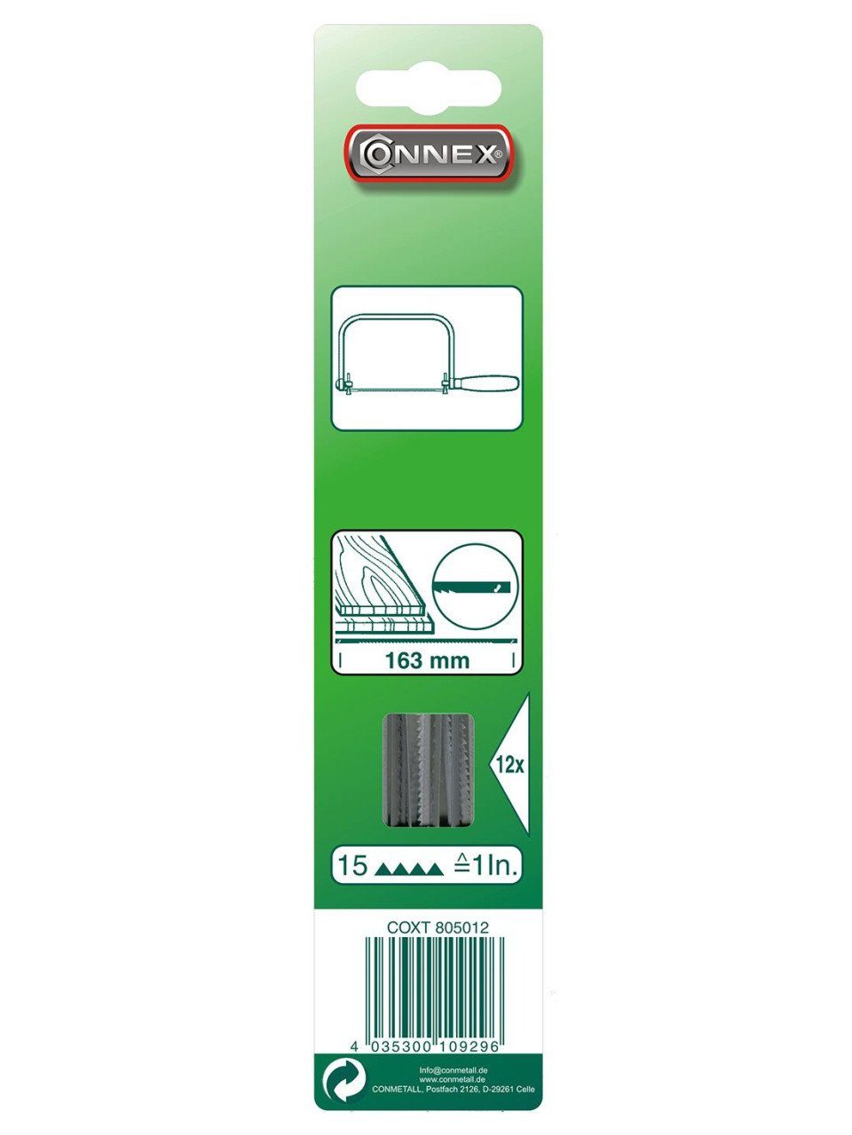 Connex Handsäge Connex Sägeblatt 163 mm für Holz 12 Stück