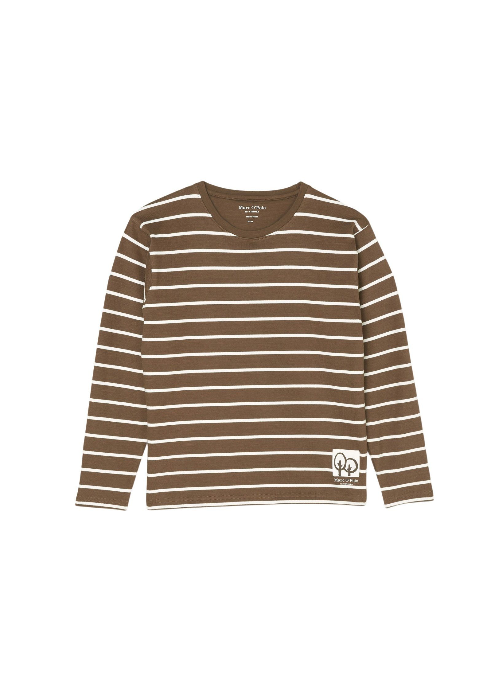 Marc O'Polo Langarmshirt in mittelschwerem braun Jersey