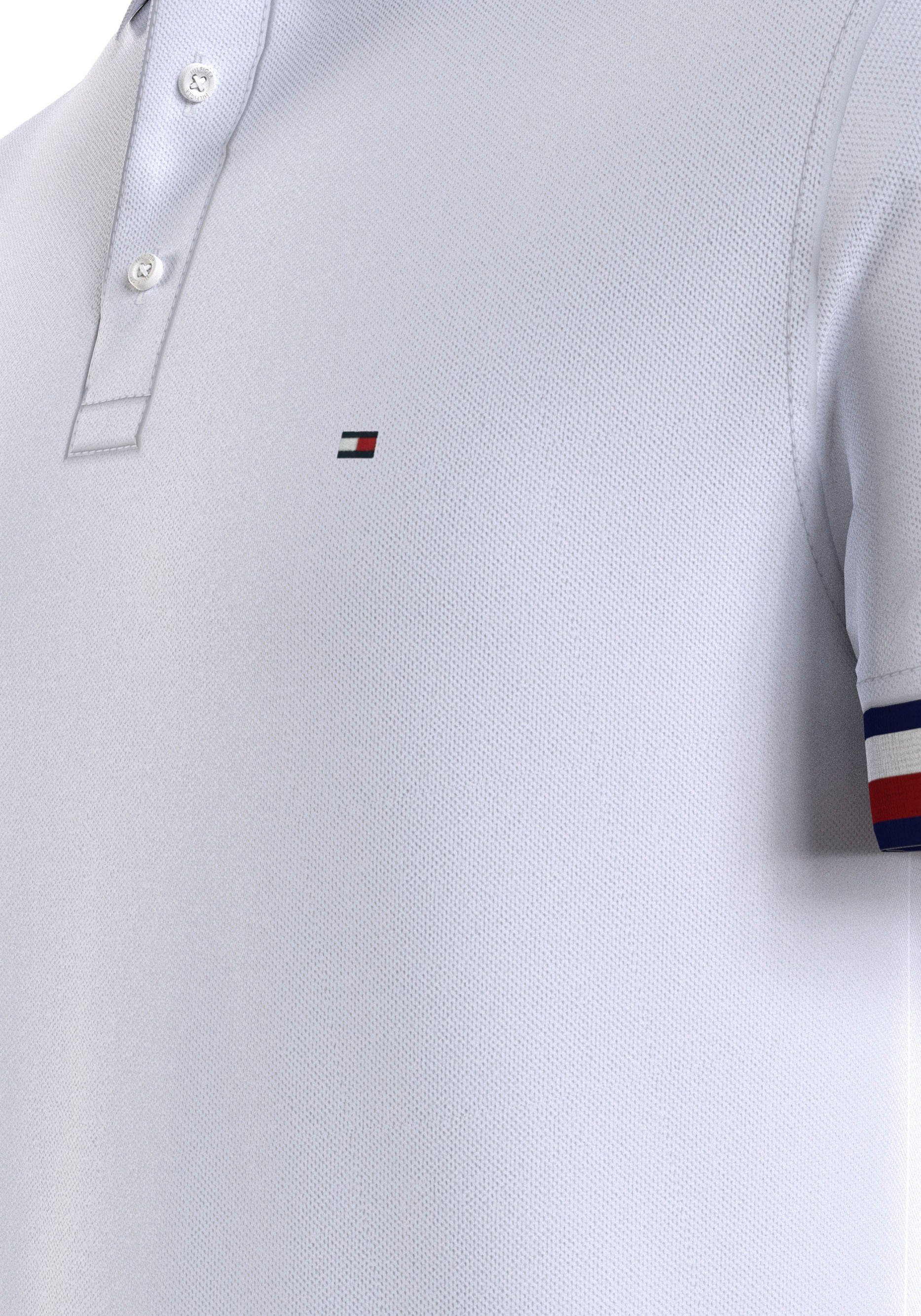 Tommy Hilfiger CUFF FLAG S/F Poloshirt BT-MONOTYPE White Tall POLO-B & Big