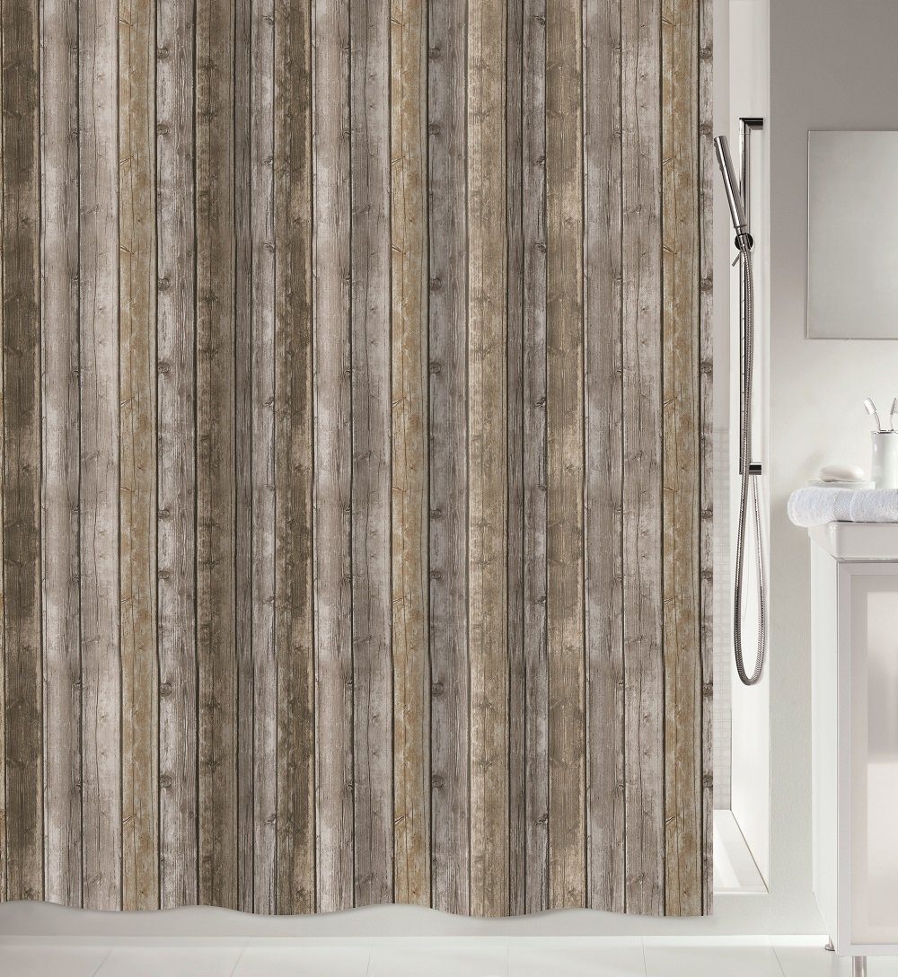 spirella Duschvorhang ROMAN Breite 180 cm, Anti-Schimmel Textil-Duschvorhang, Polyester, 180x180 cm, waschbar