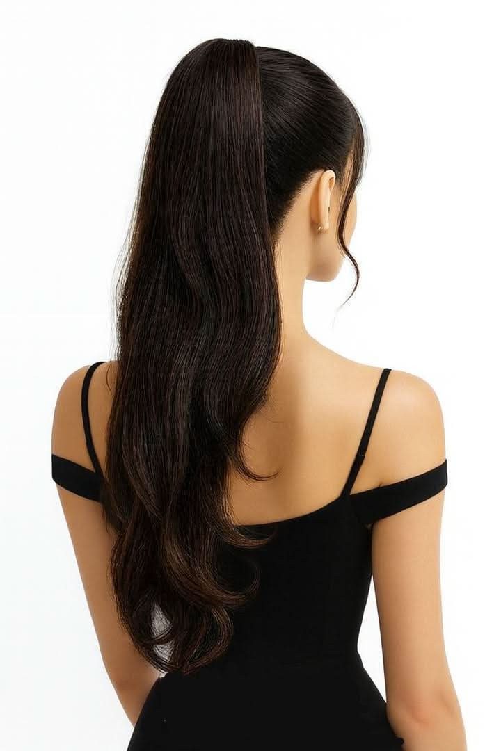 NOGI Kunsthaar-Extension NOGI Stain Elegance, Glatter 60 cm Synthetik-Ponytail für schnelles Volumen.