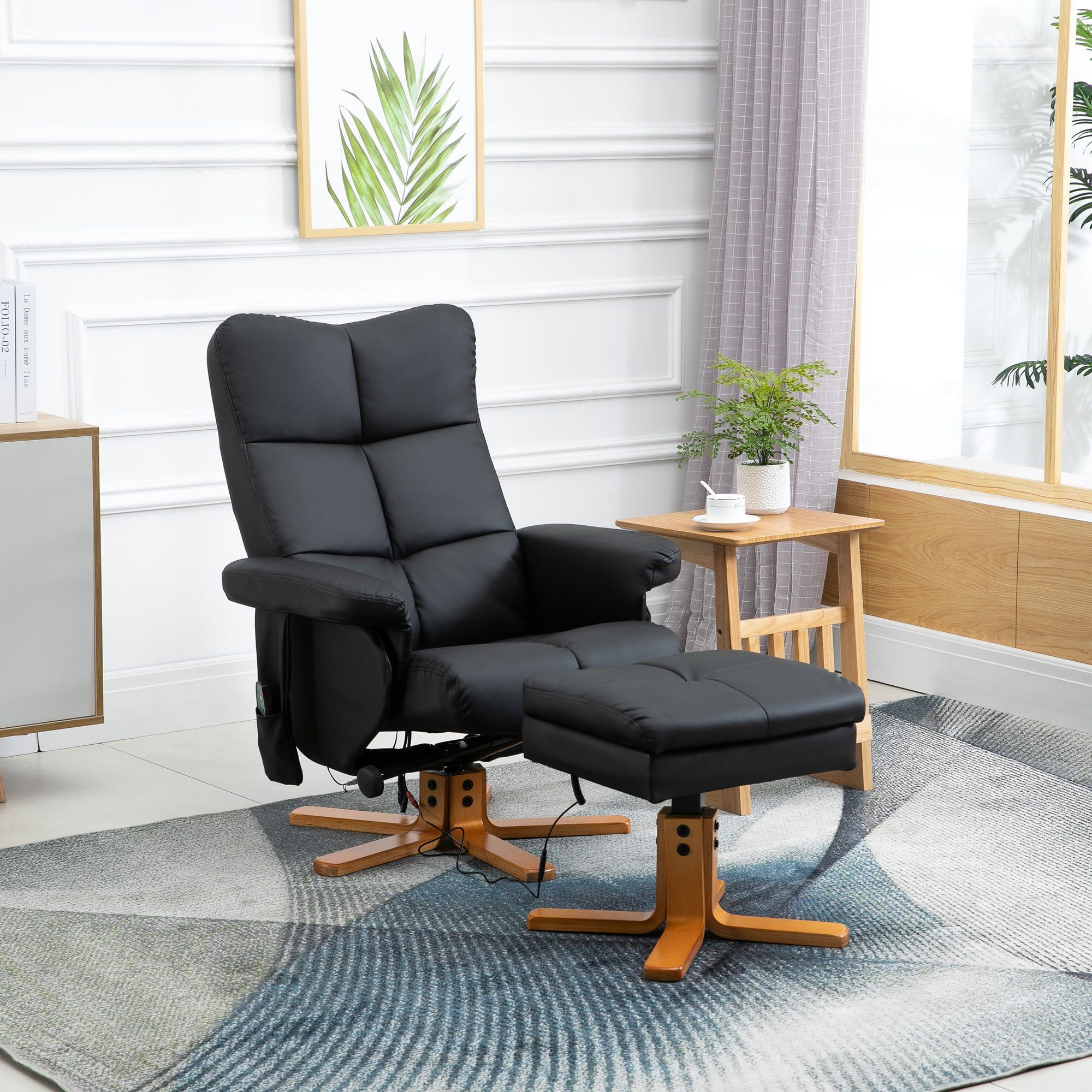 HOMCOM Massagesessel Fernsehsessel mit Fußhocker, aus günstig online kaufen