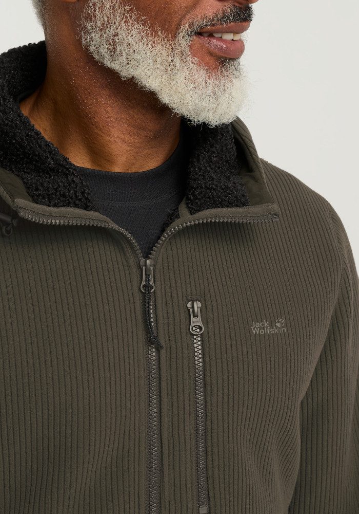 Jack Wolfskin Fleecejacke LAKE RIDGE HOODED JKT M Fleecejacke mit Kapuze, warm, komfortabel