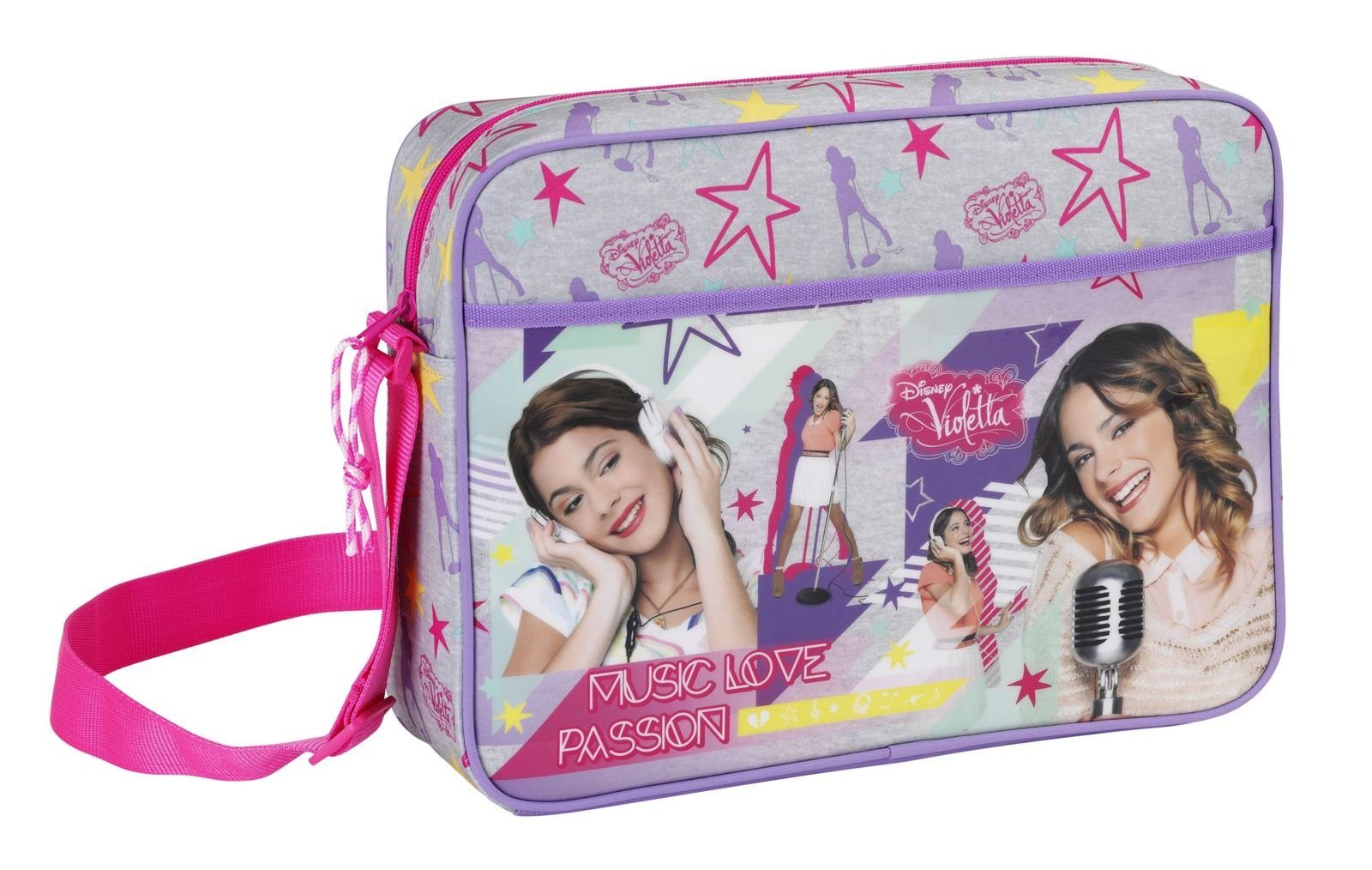 Violetta Umhängetasche Disney Violetta - XL Schultertasche, 38x28x10 cm (Reißverschluss, Mädchen), Geringes-Gewicht