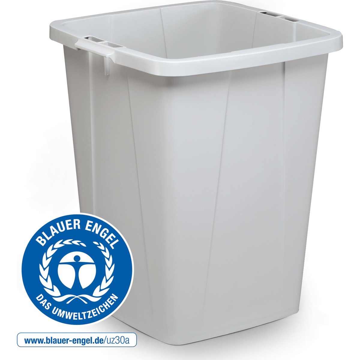 DURABLE Papierkorb Abfallbehälter Durabin ECO 90L quadratisch grau