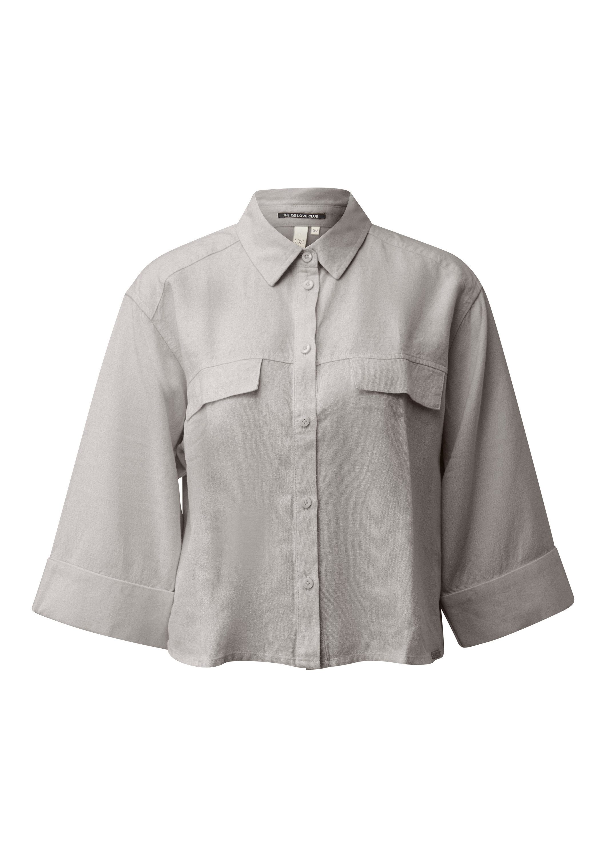 QS Kurzarmbluse Bluse Leinenmix-Bluse günstig online kaufen