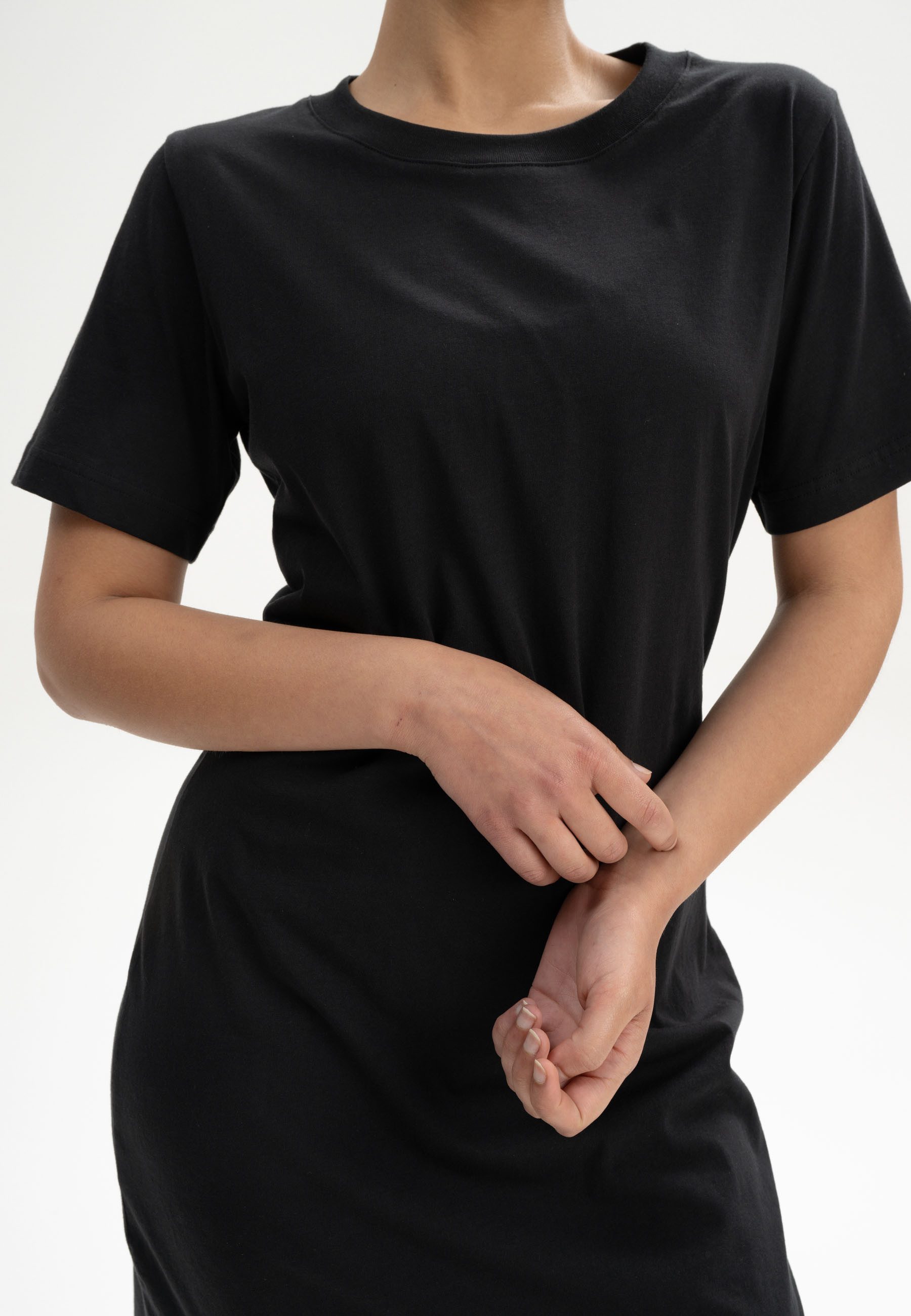 MELA Shirtkleid T-Shirt Kleid Style DARSHA Fein gerippter Kragen