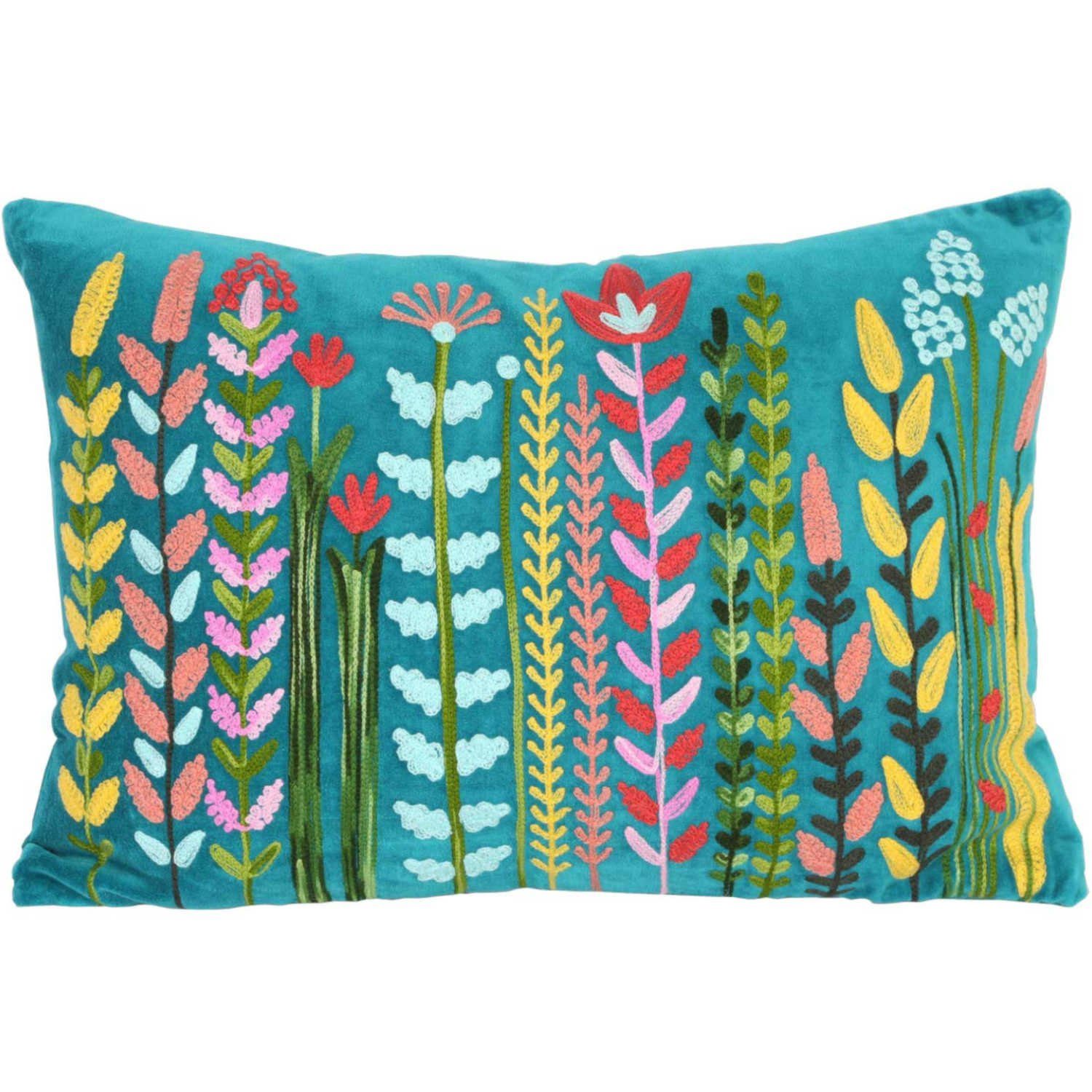 Casa Moro Dekokissen Boho Samtkissen Santa 48x30 cm mit Füllung rechteckig bunt, Boho Chic Sofakissen Couchkissen, bestickt