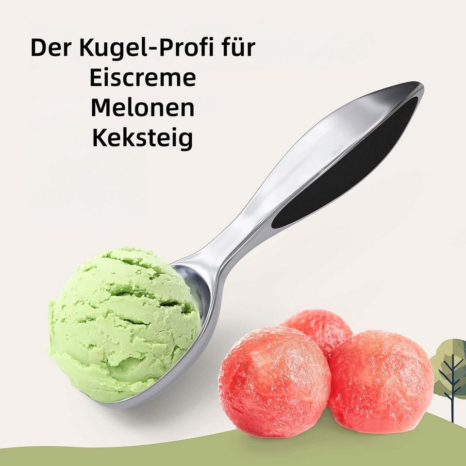 FOUORTUNATE-BEE Eisportionierer Eiskugelportionierer für Eis, Teig, Melonen und Fleischbällchen, Vielseitiger Kugellöffel für Küche, Backen und Desserts
