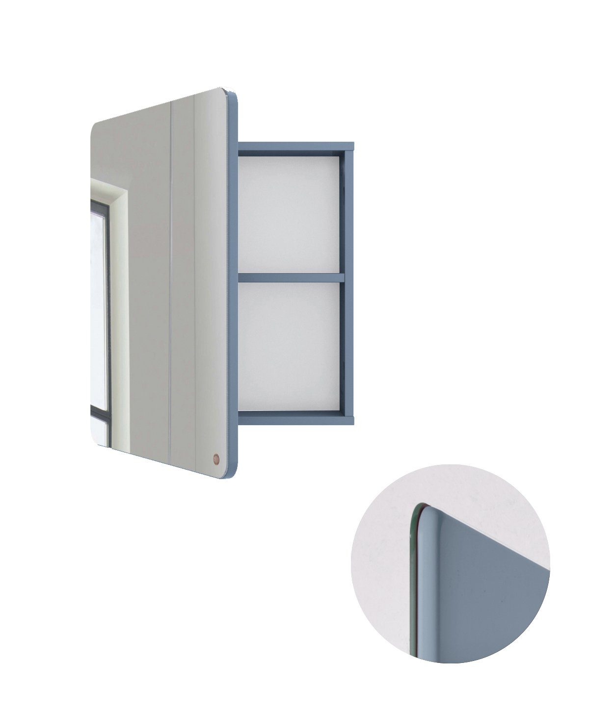 TOM TAILOR HOME Badspiegel COLOR BATH - Small Mirror mit Tür - in vielen Farben, mit Stauraum, Tür mit gerundeten Ecken – rare Einzelstücke