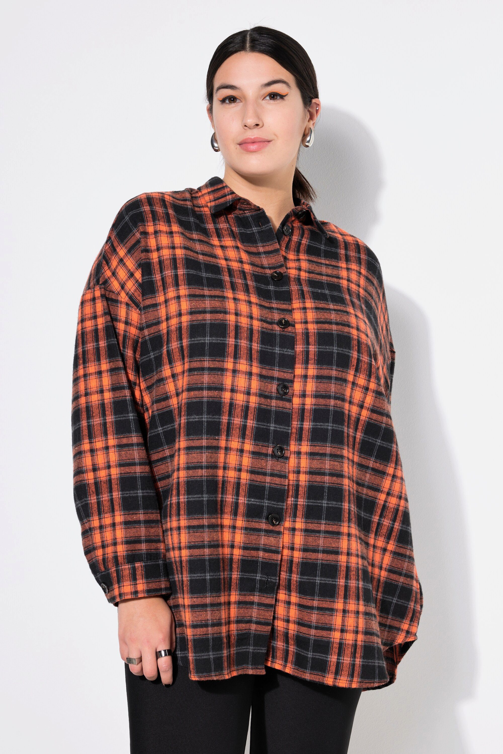 Studio Untold Hemdbluse Karohemd oversized Hemdkragen günstig online kaufen