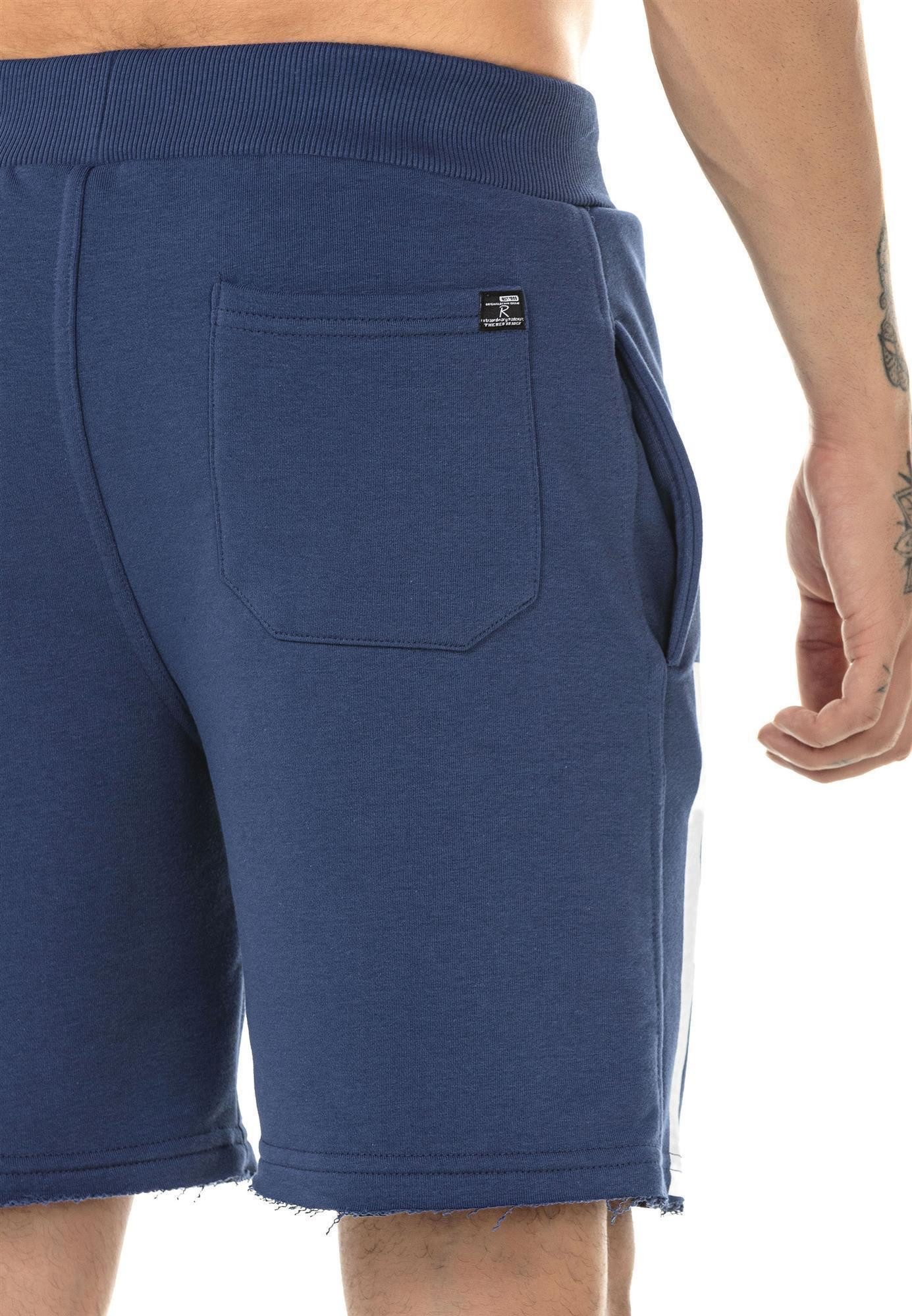 RedBridge Sweatshorts Red Bridge Herren Short Kurze Hose Sweatpant Jogginghose farbiger Tunnelzug, elastischer Bund, fransige Beinenden