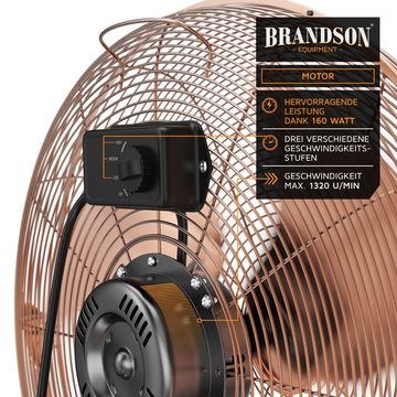 Brandson Windmaschine, 53,5 cm Durchmesser, Ventilator Retro, 160W, Bodenventilator, hoher Luftdurchsatz, neigbar
