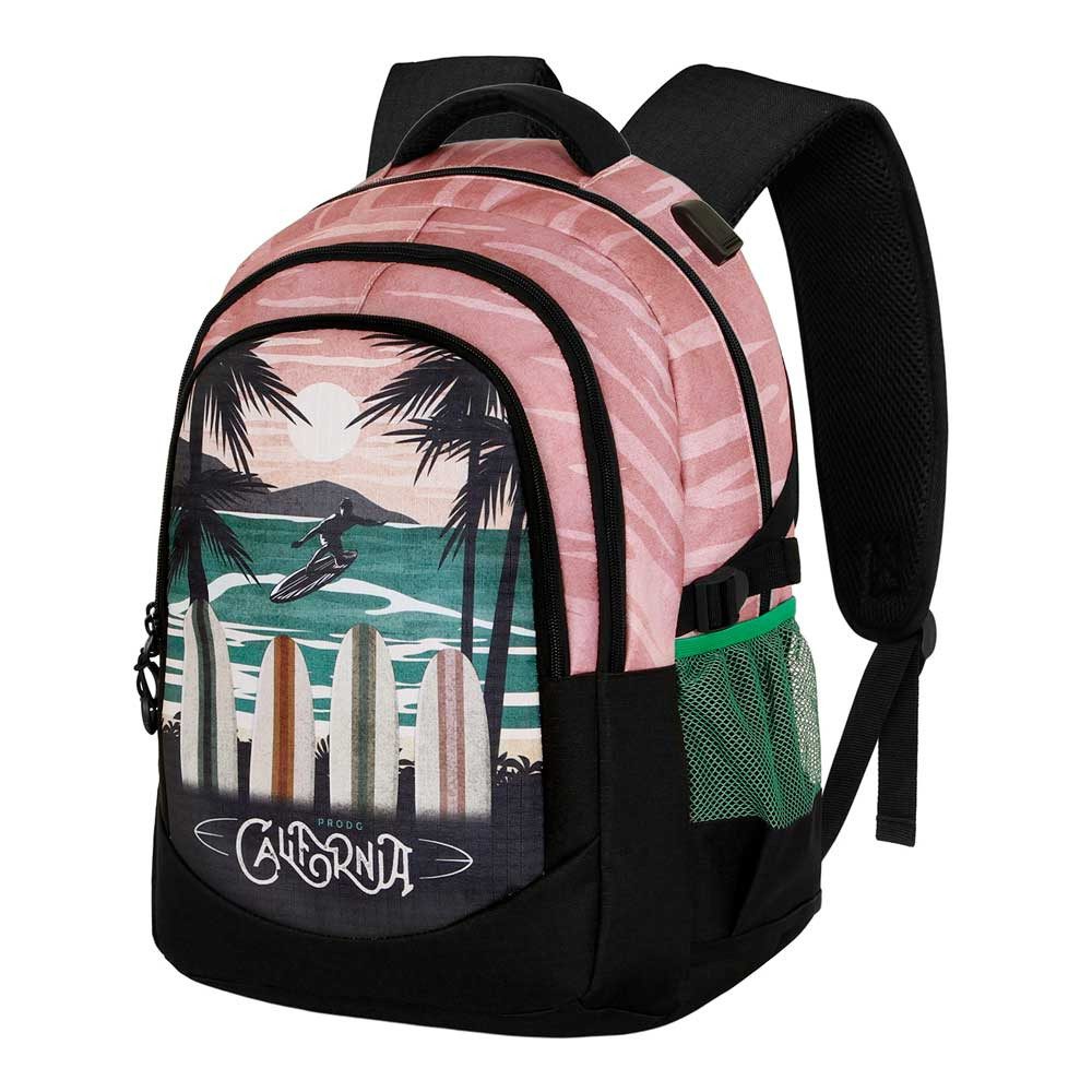 PRO DG Laptoprucksack California Surfer großer Rucksack Tagesrucksack Alltagsrucksack, USB-Anschluss für elektronische Geräte
