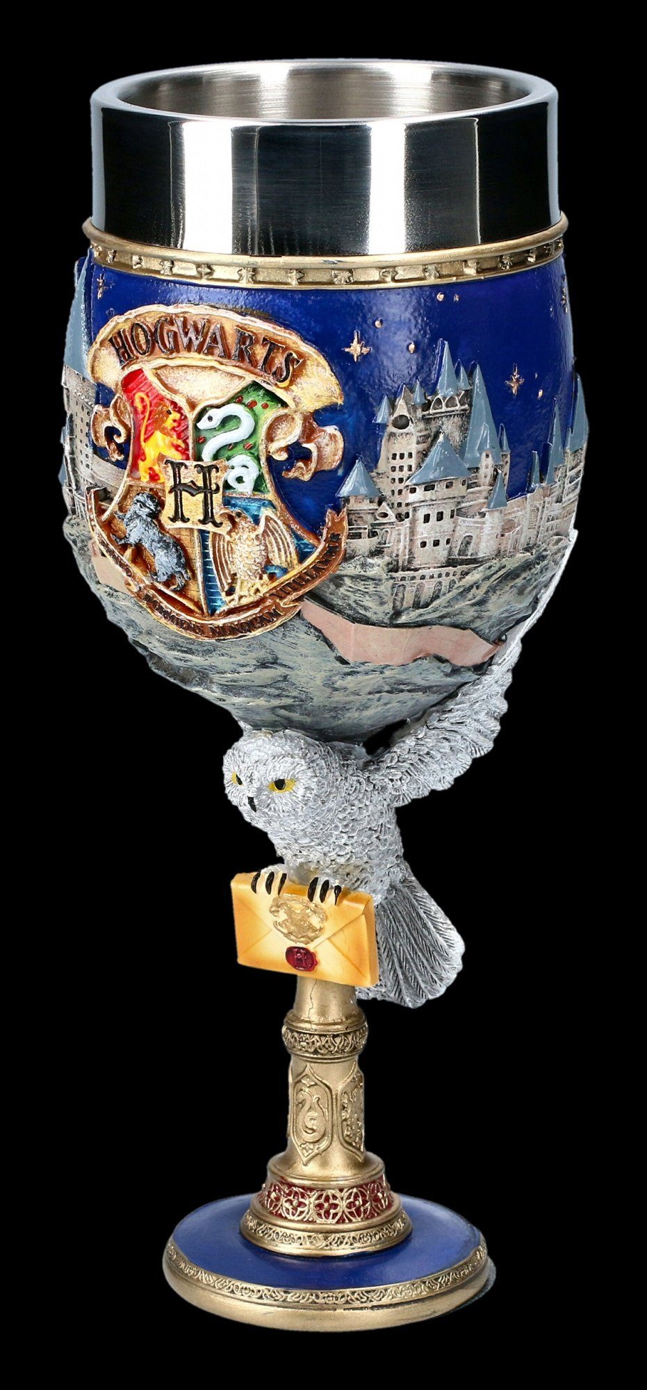 Becher Kunststein Edelstahl Merchandise, Harry - Shop Becher Hogwarts Potter - Kelch Figuren GmbH (Polyresin),