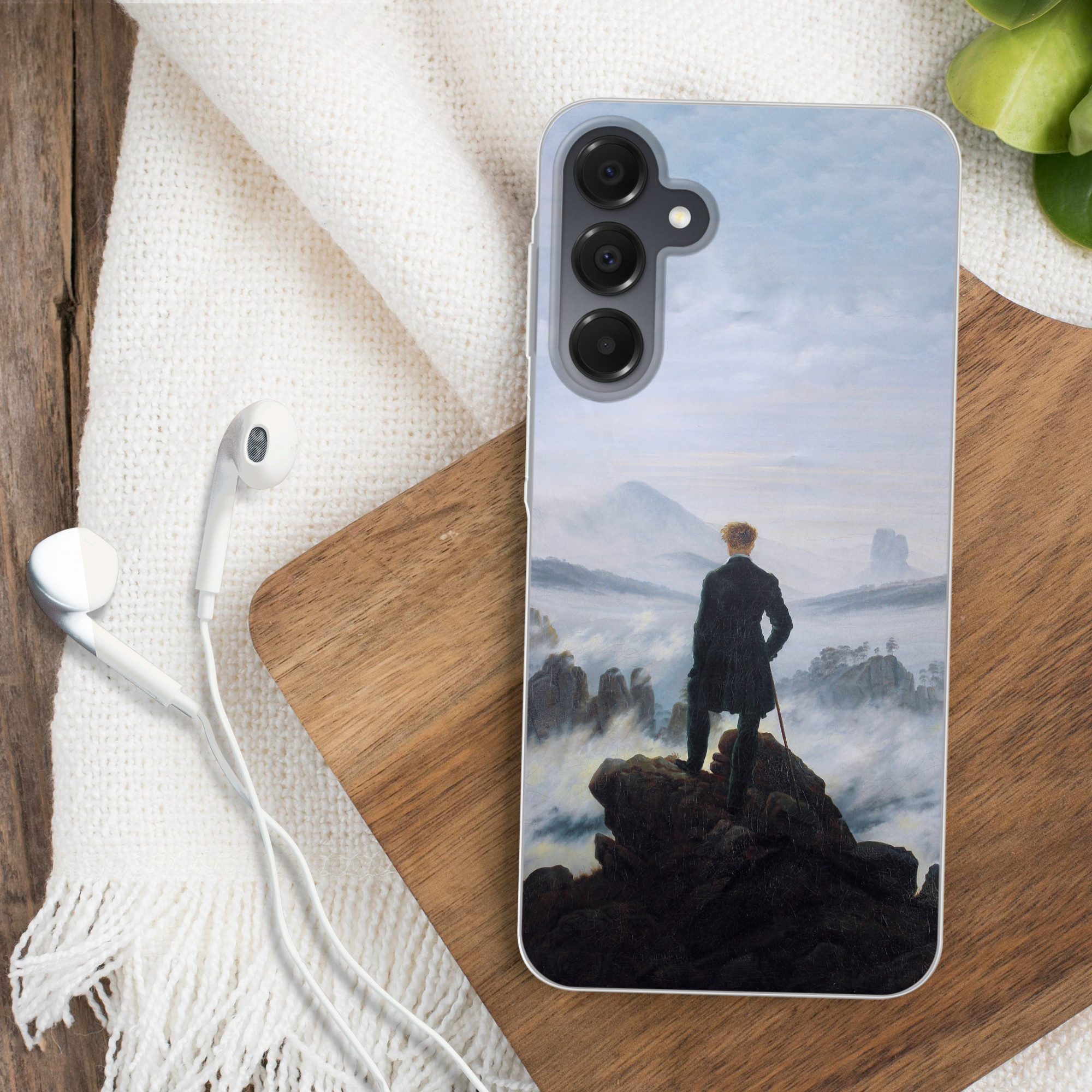MuchoWow Handyhülle für Samsung Galaxy A16 5G Der Wanderer über dem Nebelmeer - Caspar Dav, Phone Case, Silikon, Schutzhülle Dünn